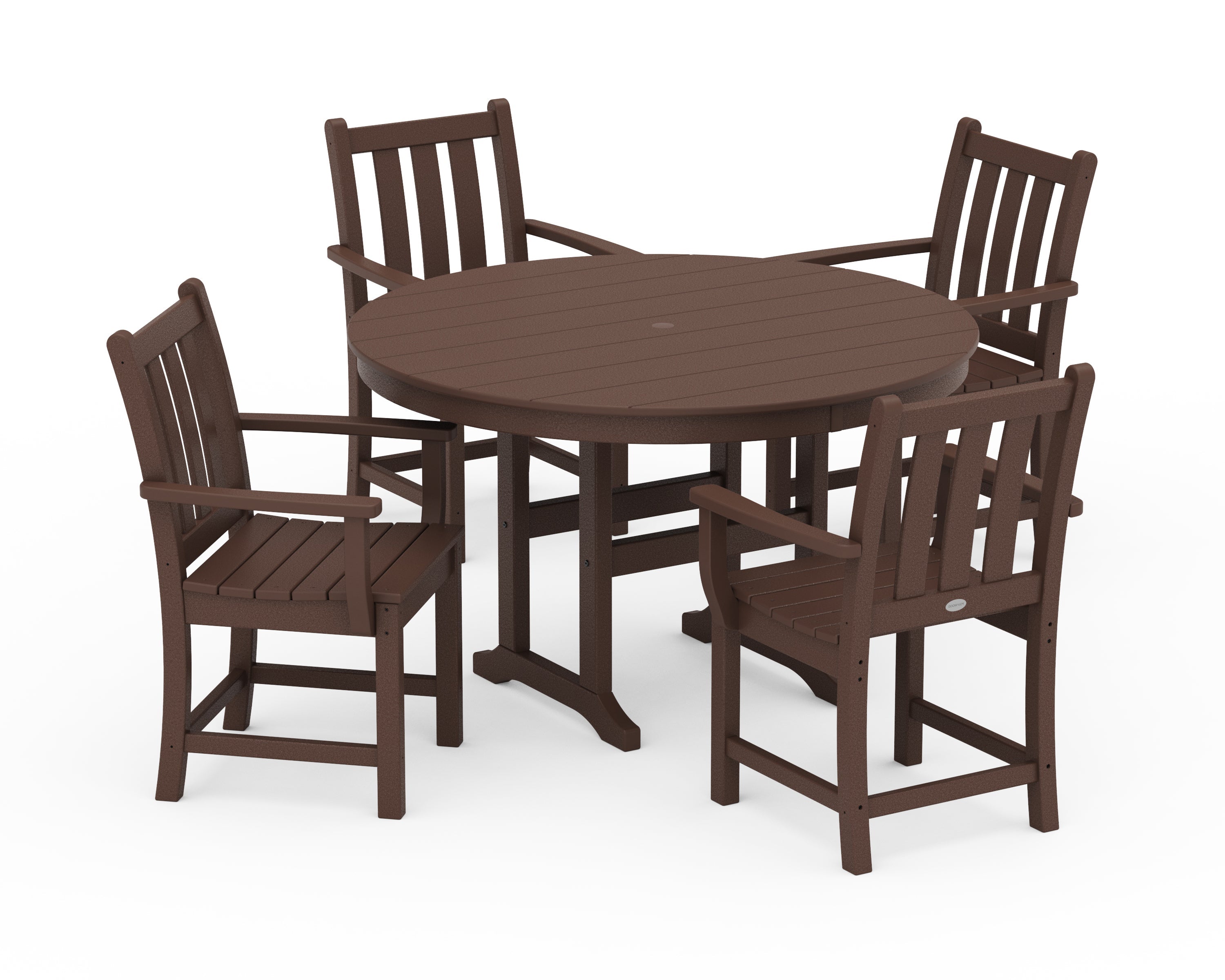 Traditional Garden 5-Piece Round Farmhouse Dining Set 3