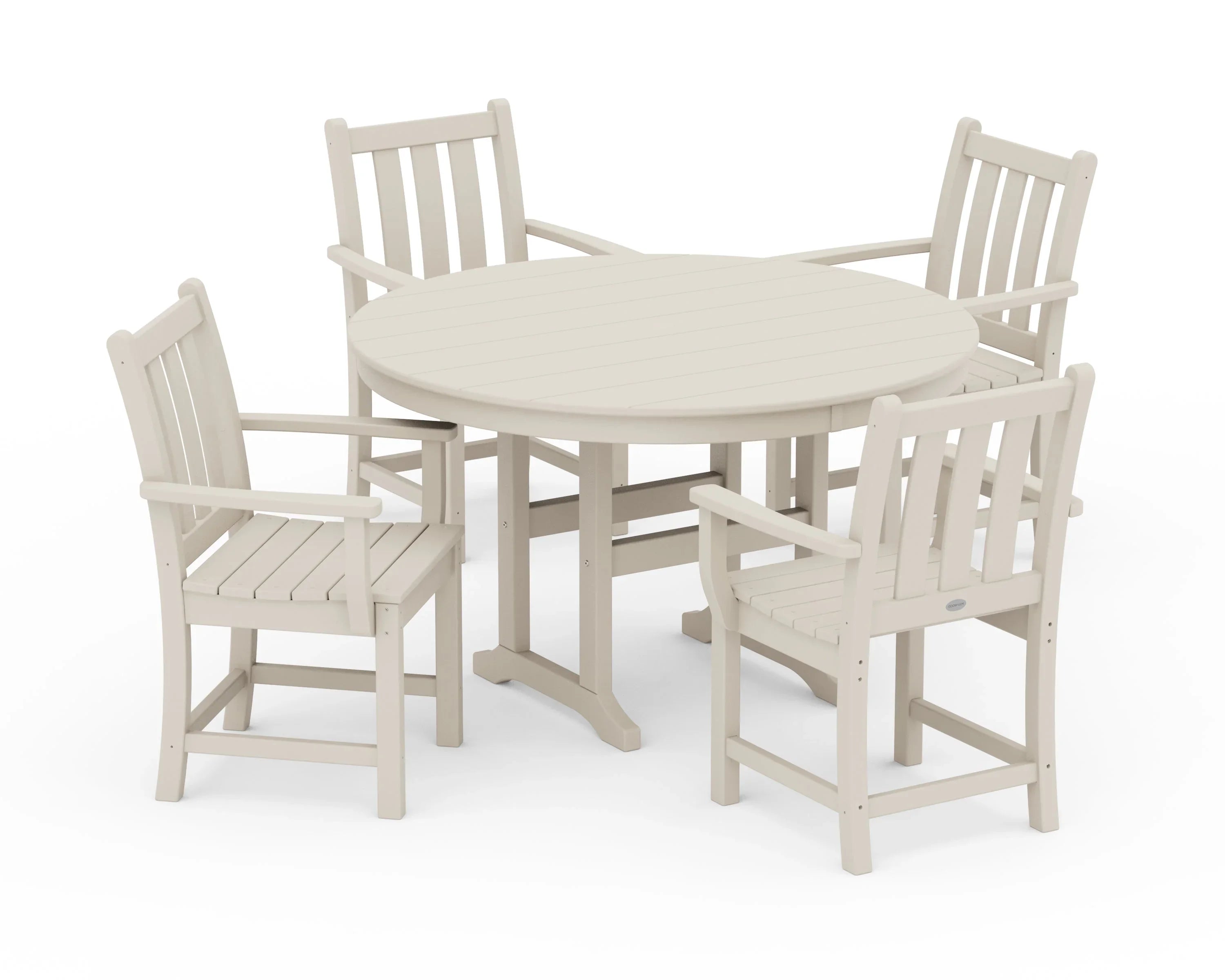 Traditional Garden 5-Piece Round Farmhouse Dining Set 5