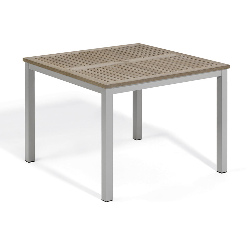 Travira 39" Square Dining Table — Flint frame, Vintage Tekwood top