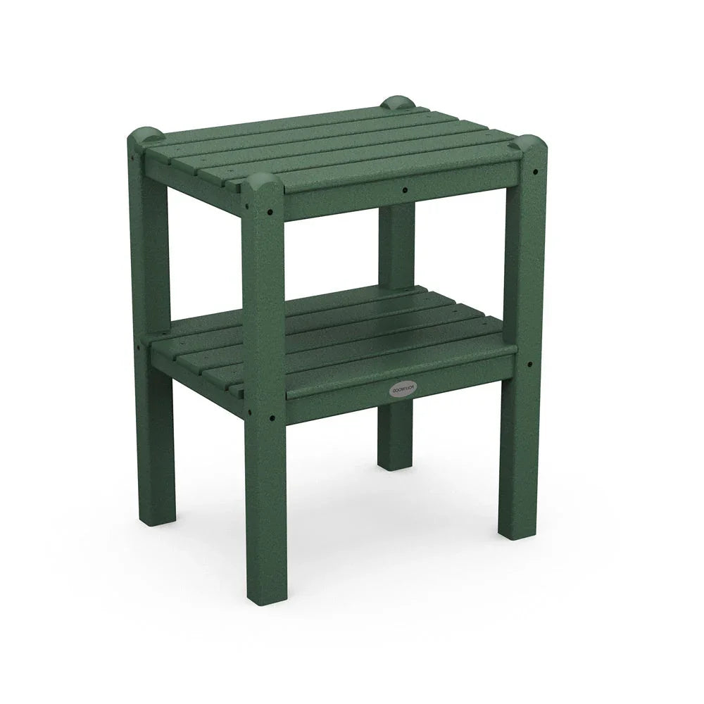 POLYWOOD Two Shelf Side Table - Green