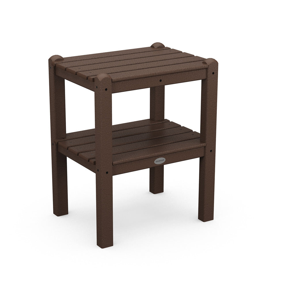 POLYWOOD Two Shelf Side Table - Mahogany