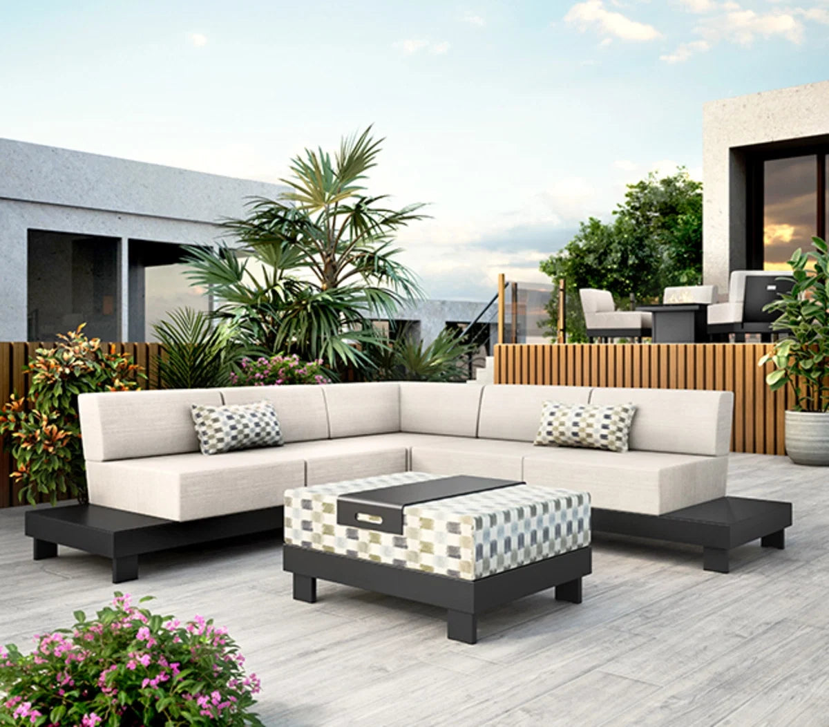 Urban Modular Right Table Loveseat 8342R