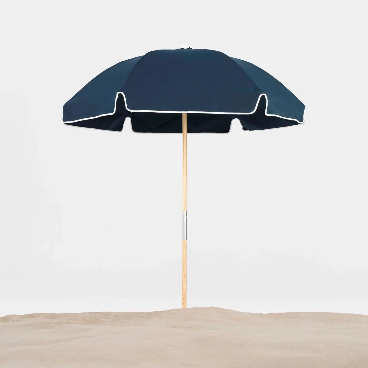 Avalon Wood 6.5' Manual Lift Hexagon Beach Umbrella w/ Fiberglass Ribs