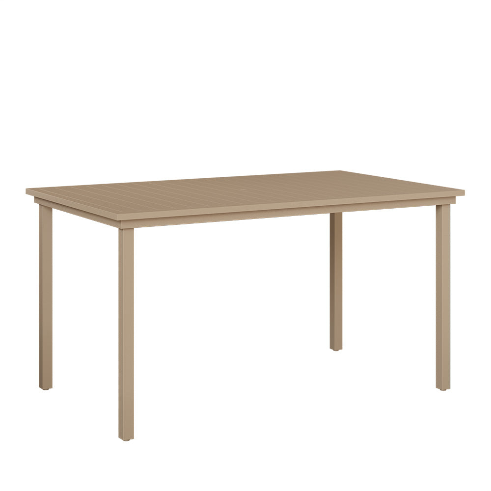 Vida 44" x 73" Aluminum Rectangular Bar Table with Umbrella Hole