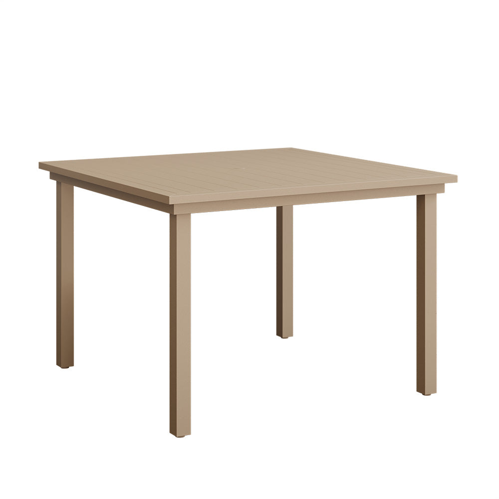 Vida 44" Aluminum Square Dining Table with Umbrella Hole