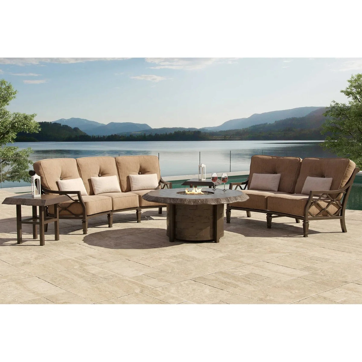 Villa Bianca Crescent Loveseat 1
