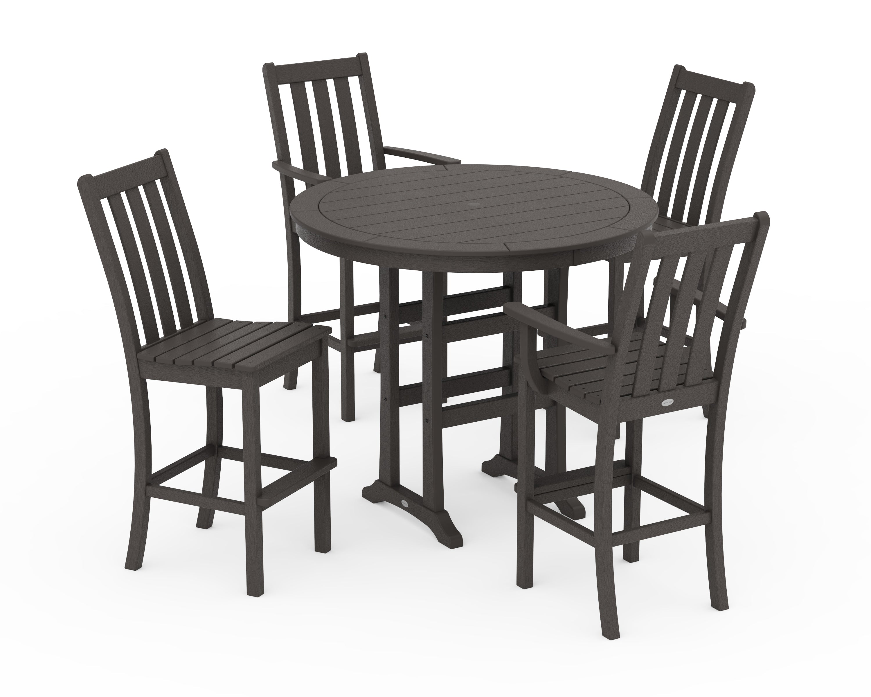 Vineyard 5-Piece Nautical Trestle Bar Set 7