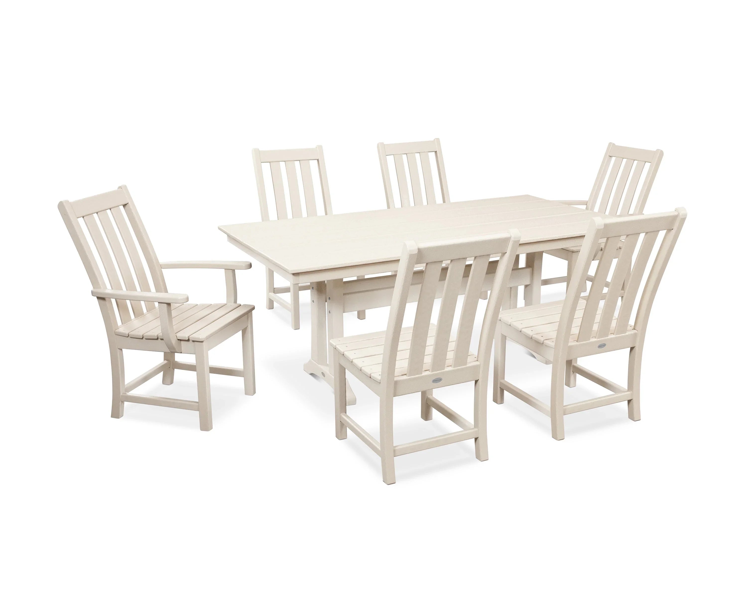 Vineyard 7-Piece Farmhouse Dining Set with Trestle Legs 5
