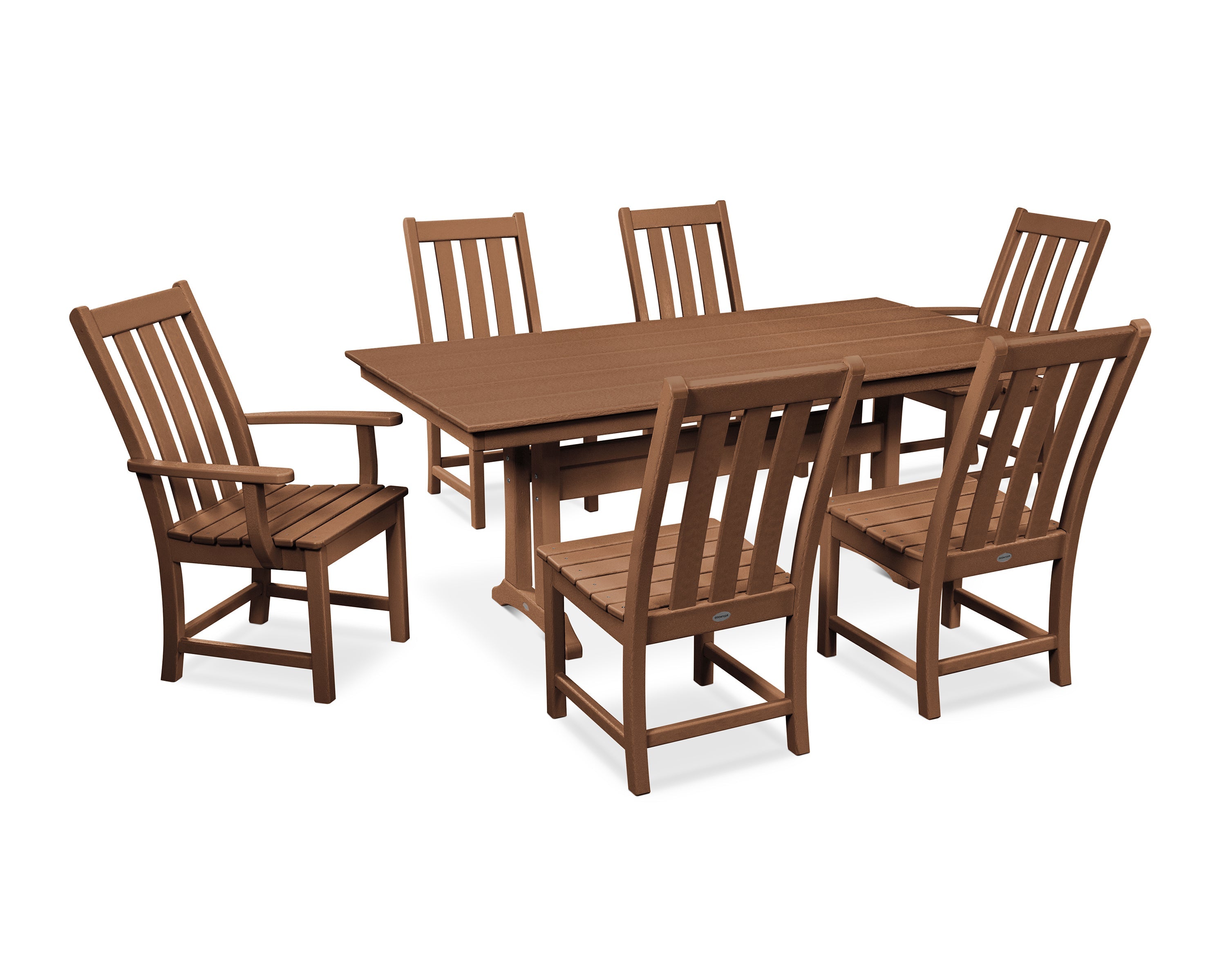 Vineyard 7-Piece Farmhouse Dining Set with Trestle Legs 4