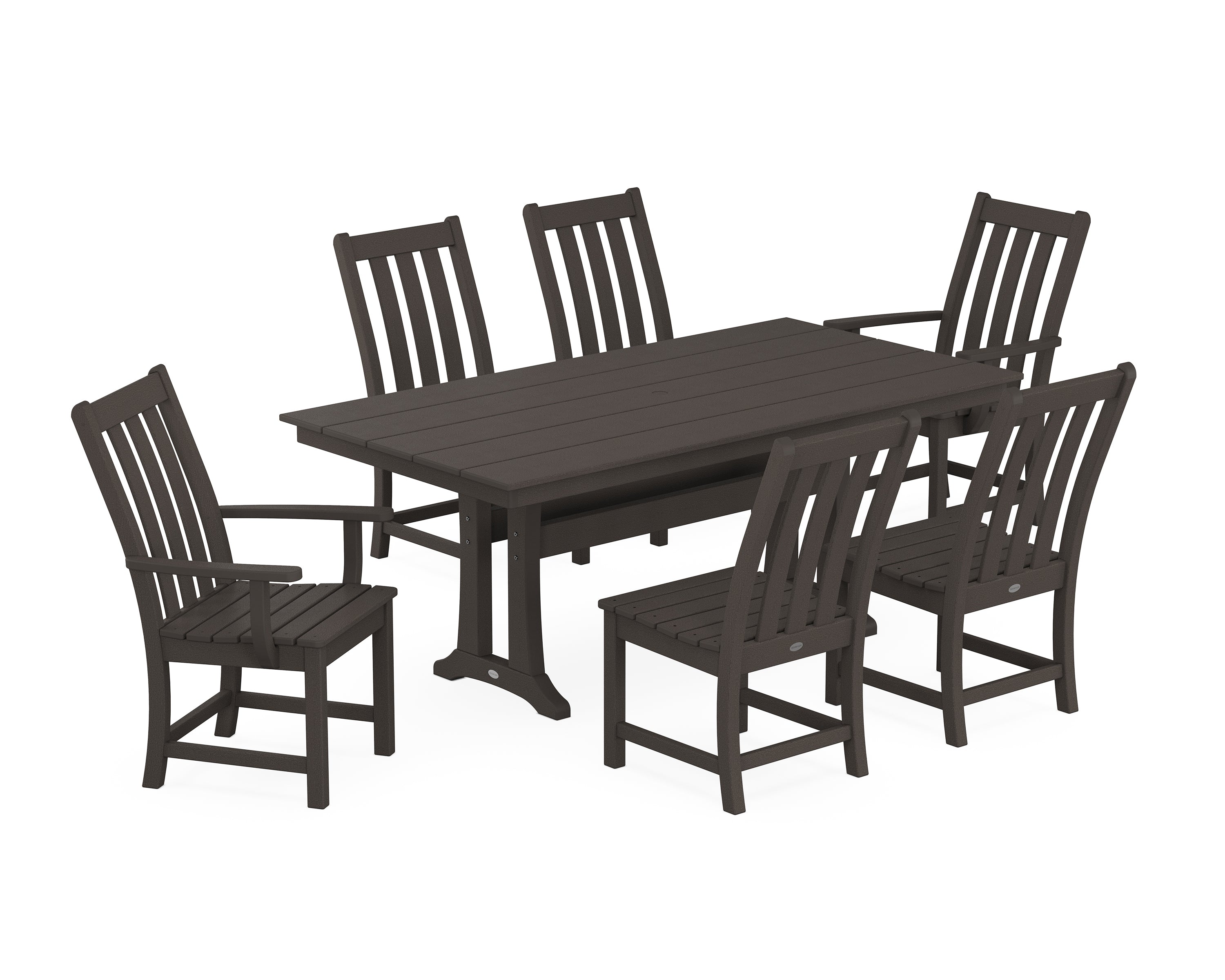 Vineyard 7-Piece Farmhouse Dining Set with Trestle Legs 7