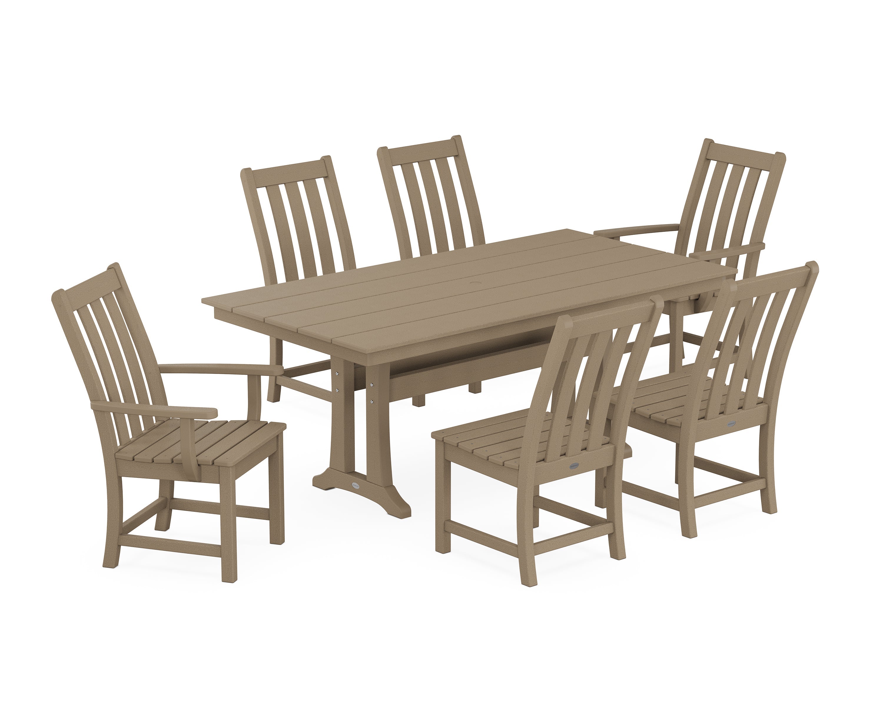 Vineyard 7-Piece Farmhouse Dining Set with Trestle Legs 8