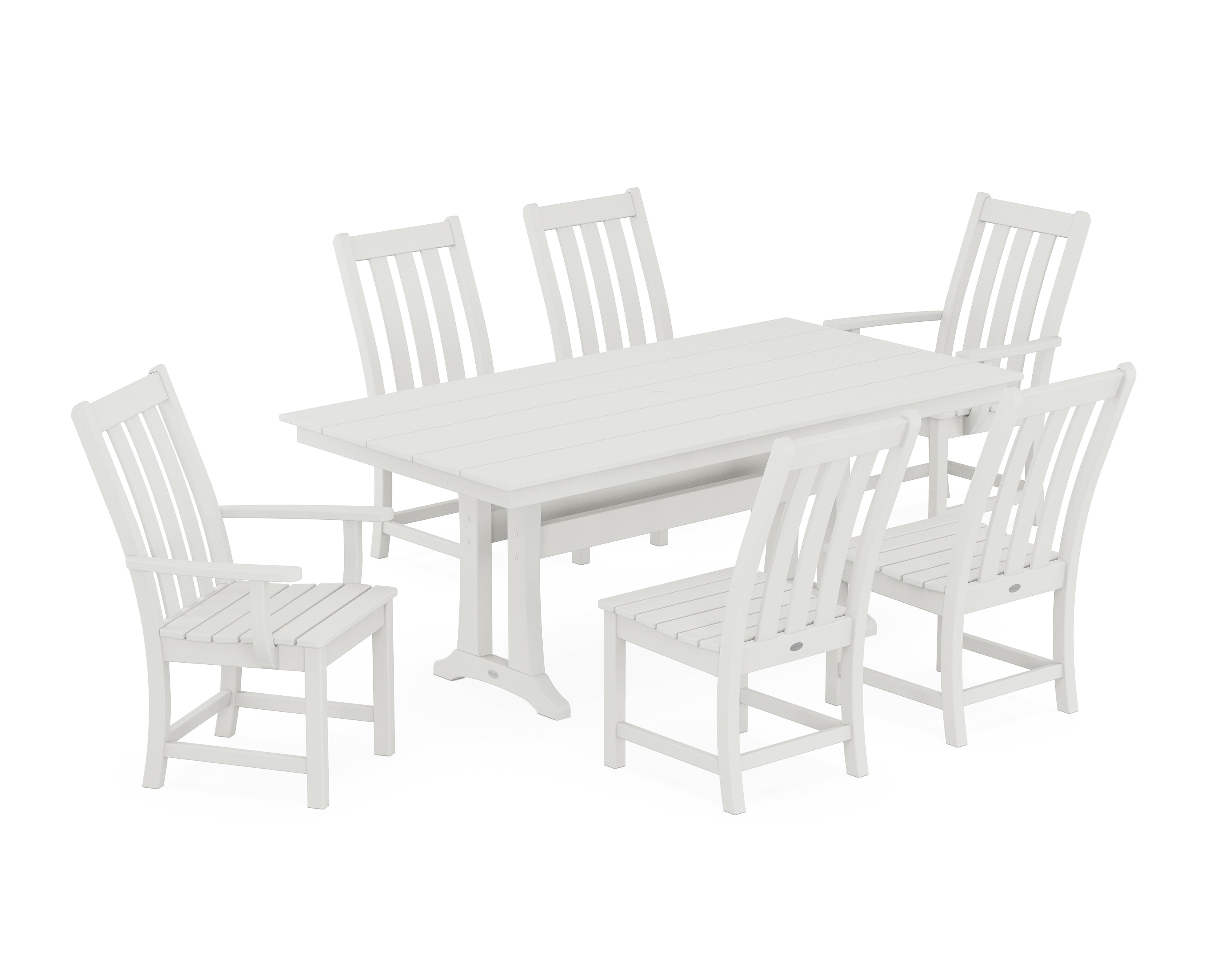 Vineyard 7-Piece Farmhouse Dining Set with Trestle Legs 9