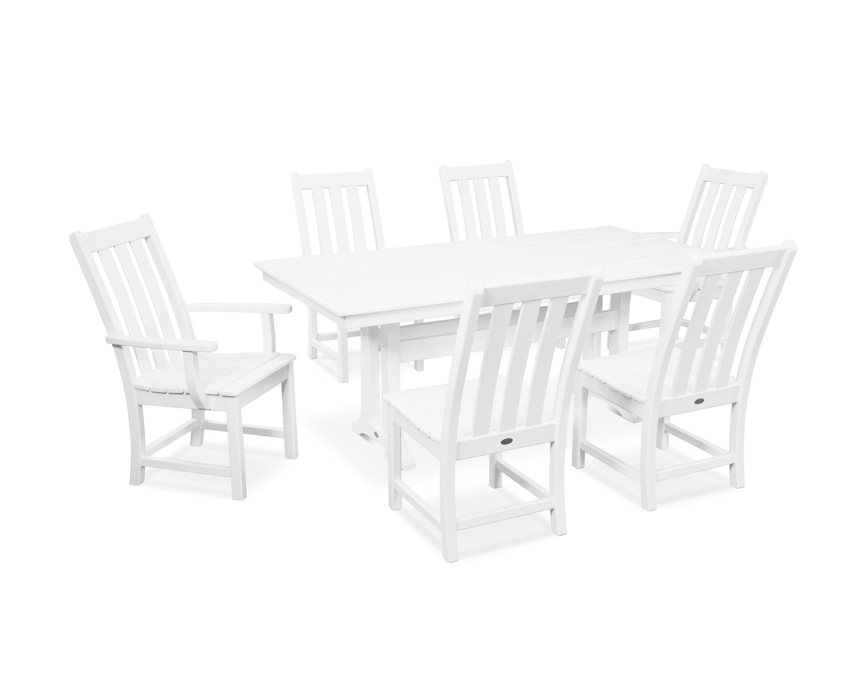 Vineyard 7-Piece Farmhouse Dining Set with Trestle Legs 6