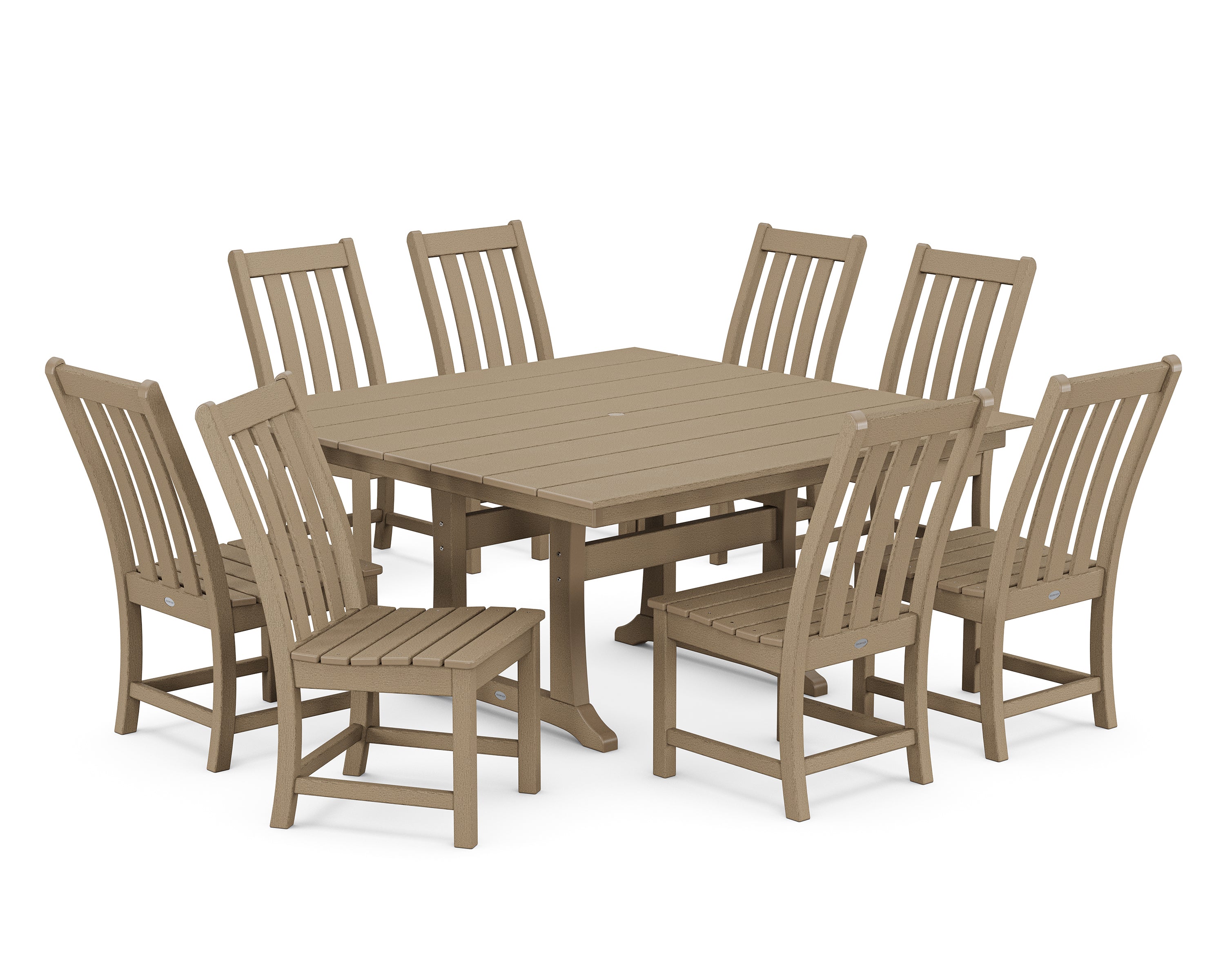 Vineyard 9-Piece Farmhouse Trestle Dining Set 8