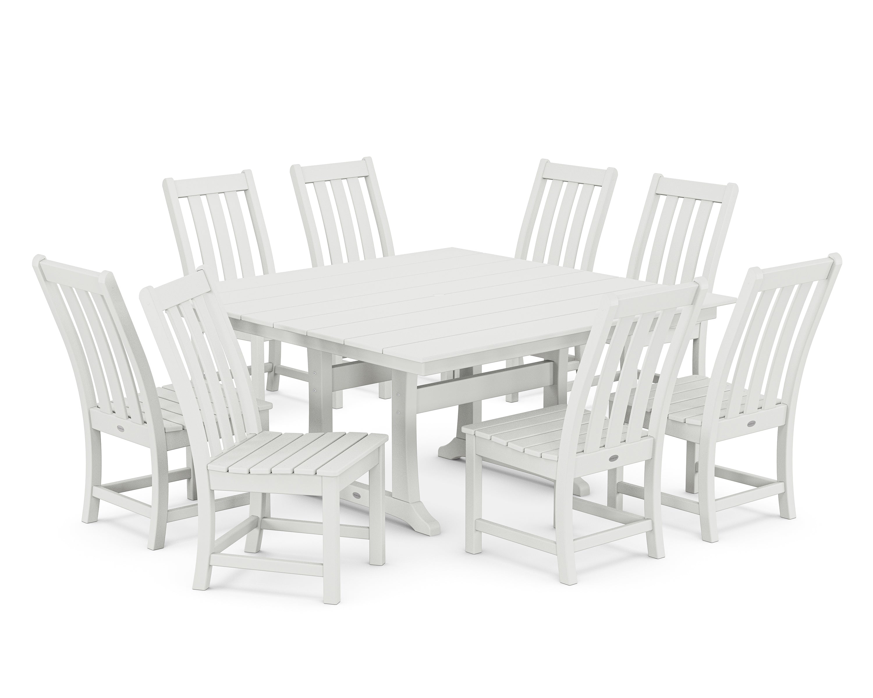 Vineyard 9-Piece Farmhouse Trestle Dining Set 6
