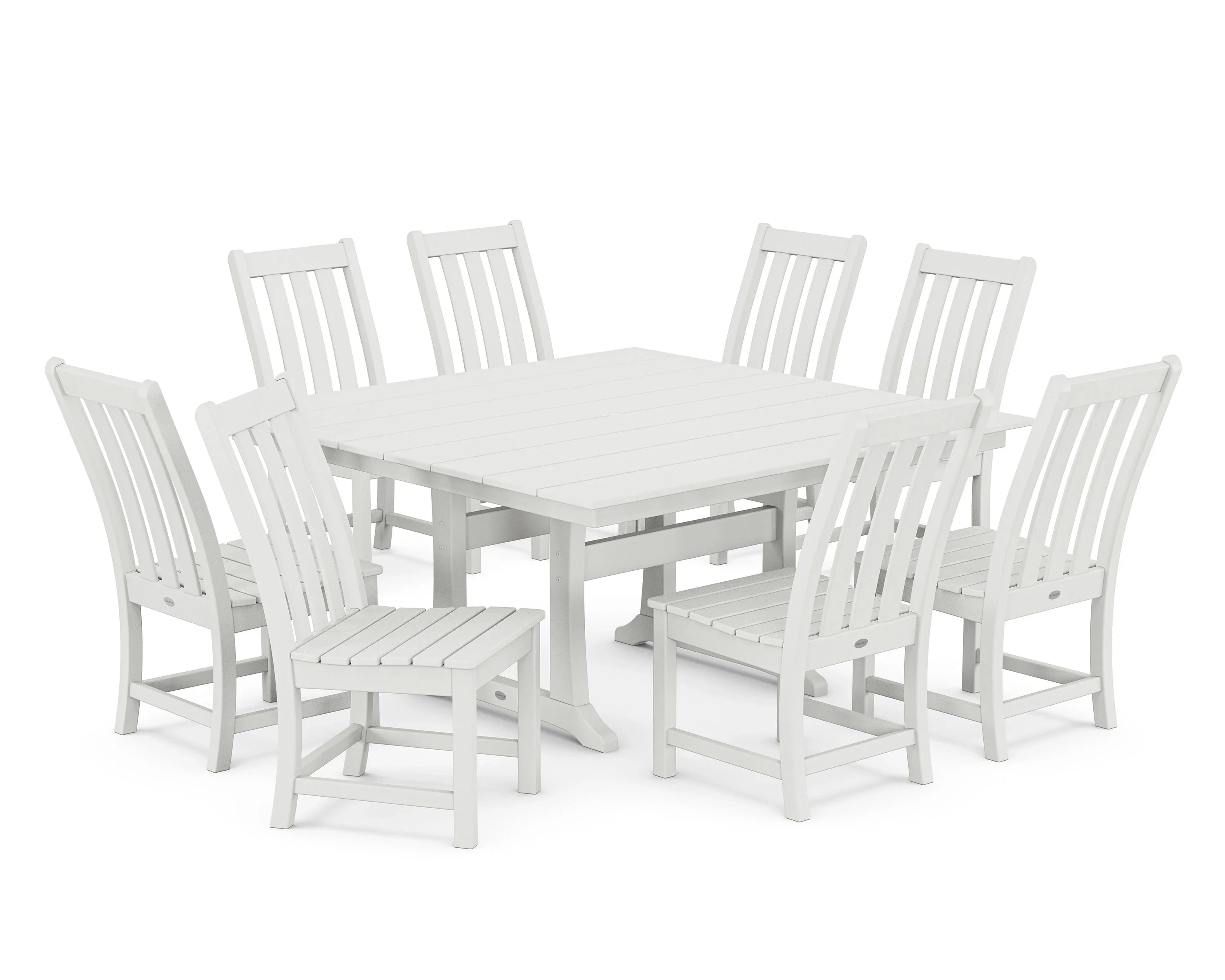 Vineyard 9-Piece Farmhouse Trestle Dining Set 6