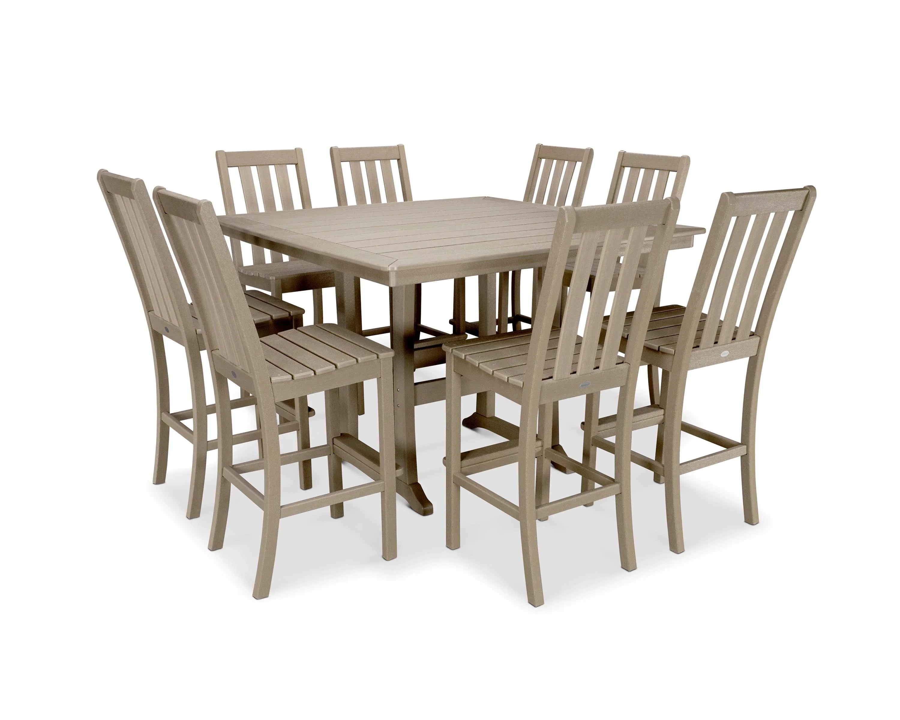 Vineyard 9-Piece Nautical Trestle Bar Set 8