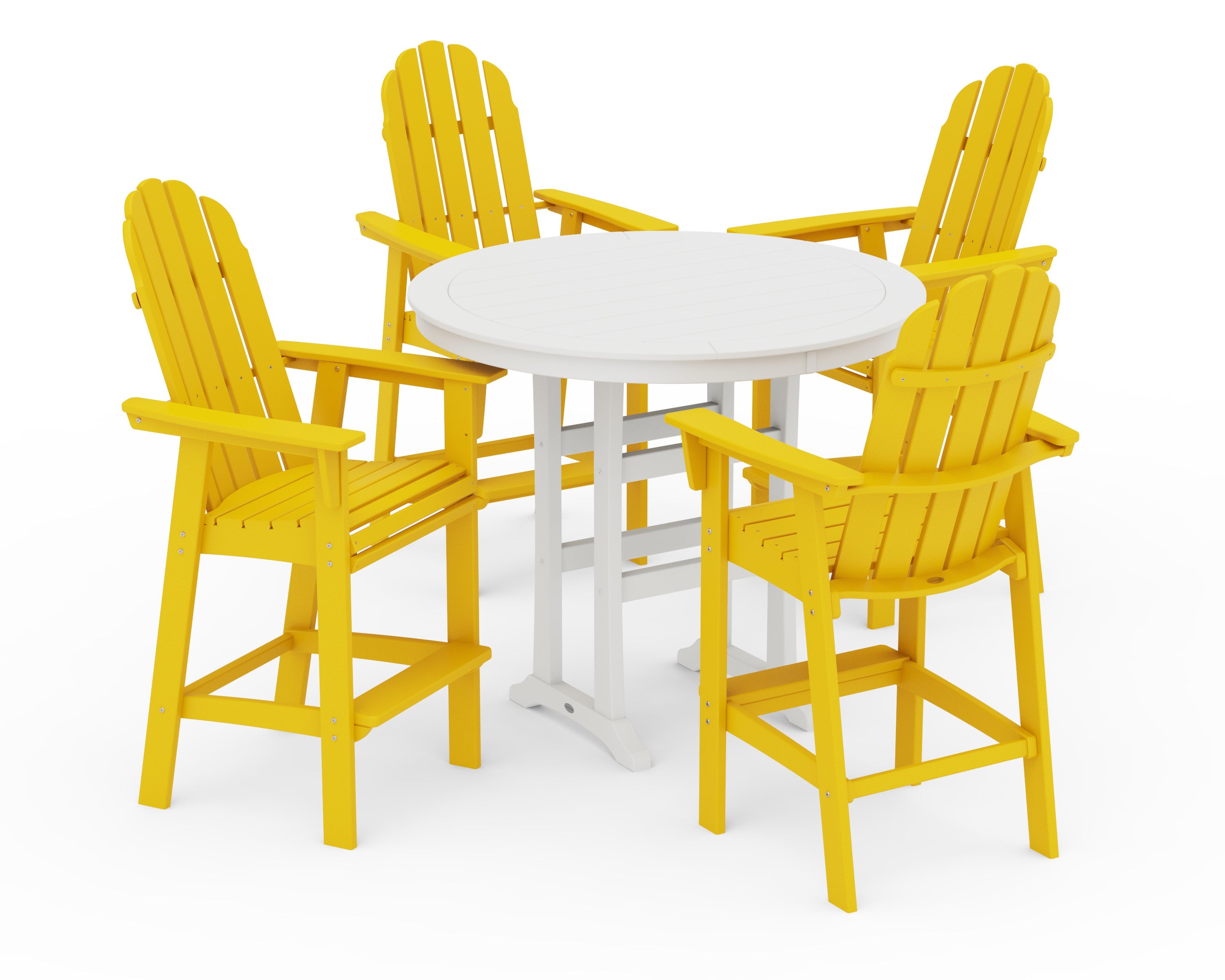 Vineyard Curveback Adirondack 5-Piece Nautical Trestle Bar Set 8