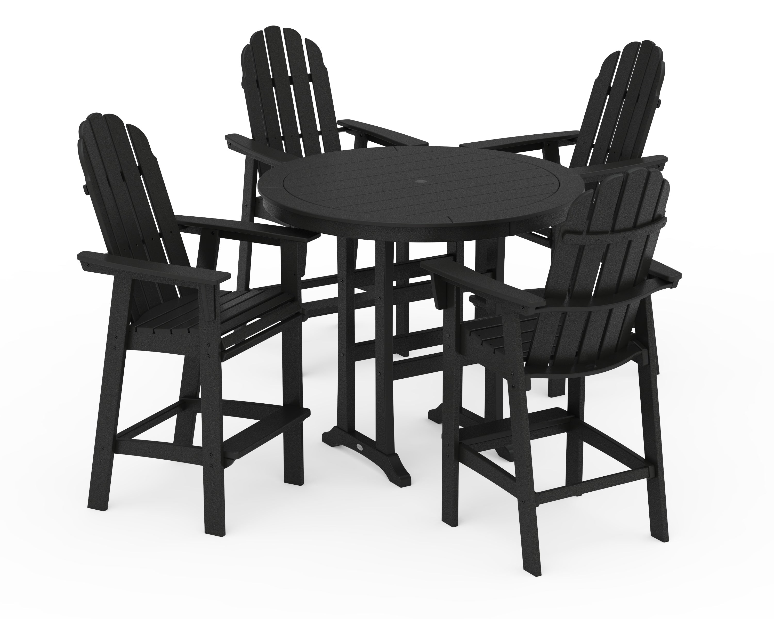 Vineyard Curveback Adirondack 5-Piece Nautical Trestle Bar Set