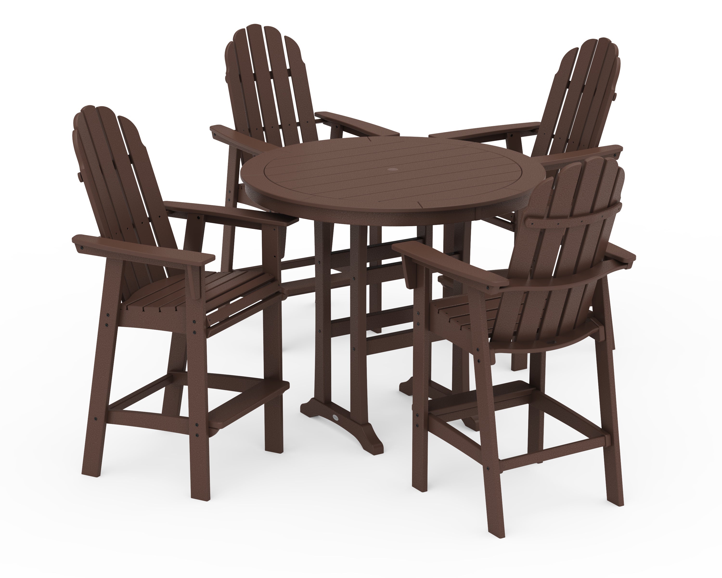 Vineyard Curveback Adirondack 5-Piece Nautical Trestle Bar Set 3