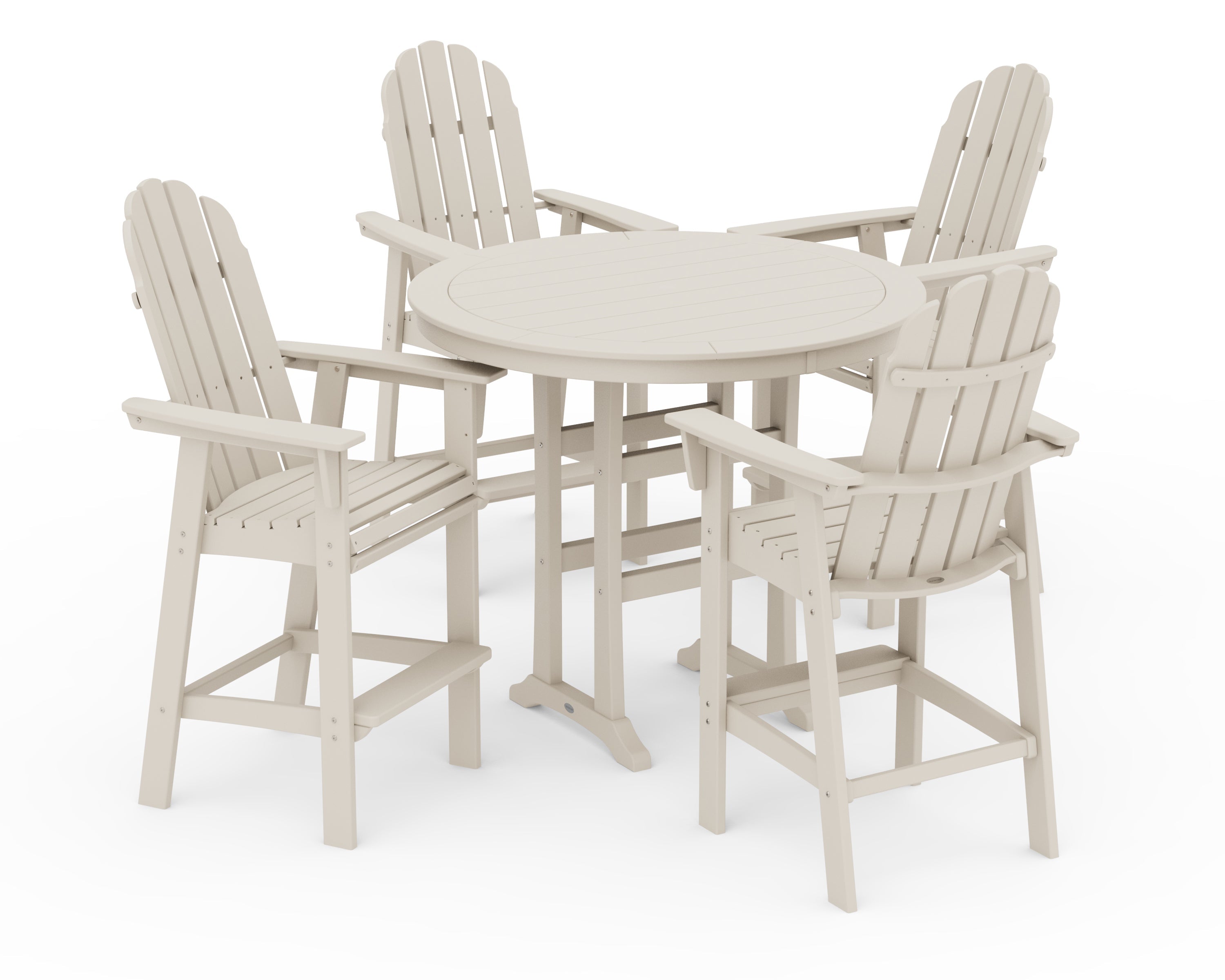 Vineyard Curveback Adirondack 5-Piece Nautical Trestle Bar Set 5