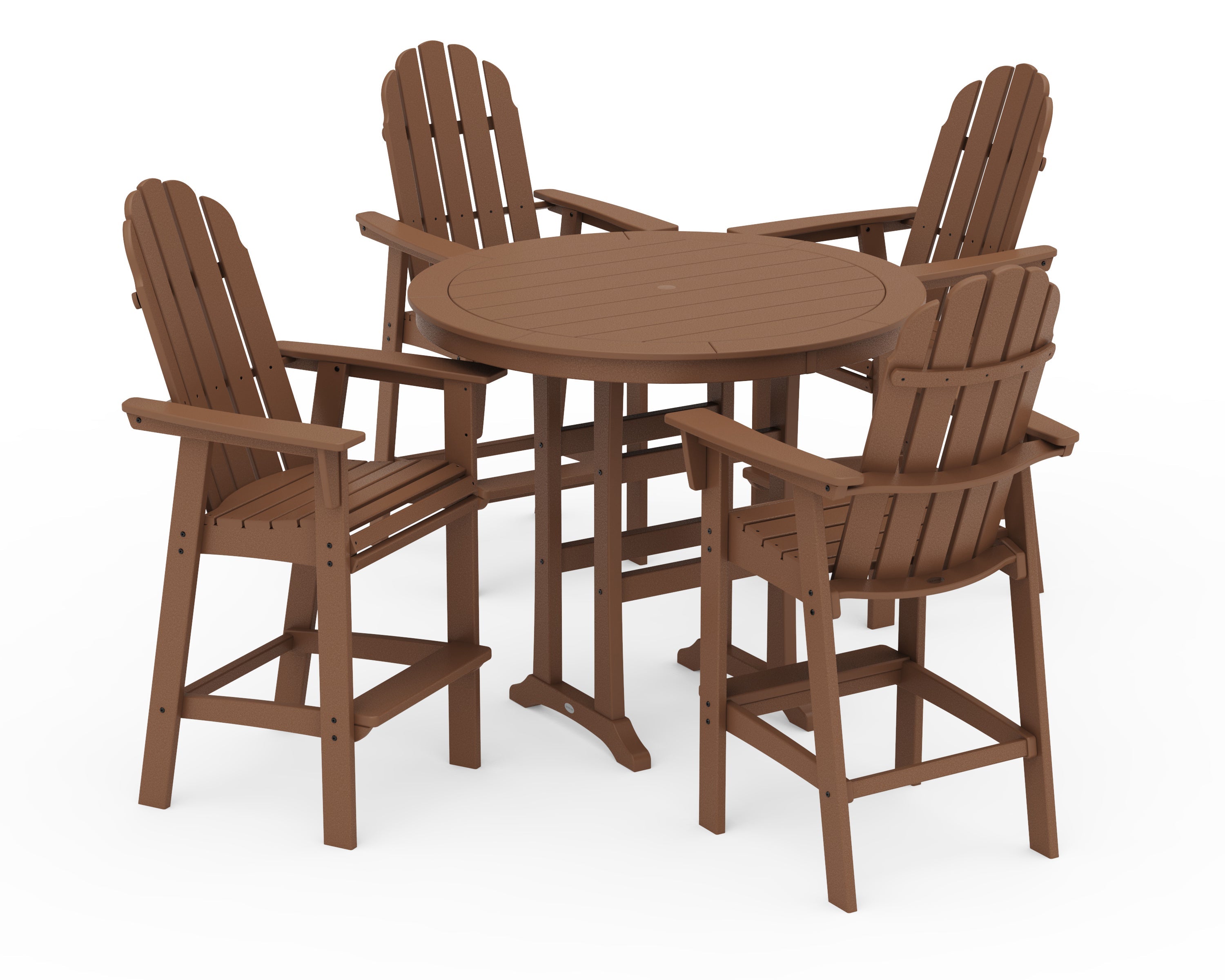 Vineyard Curveback Adirondack 5-Piece Nautical Trestle Bar Set 4