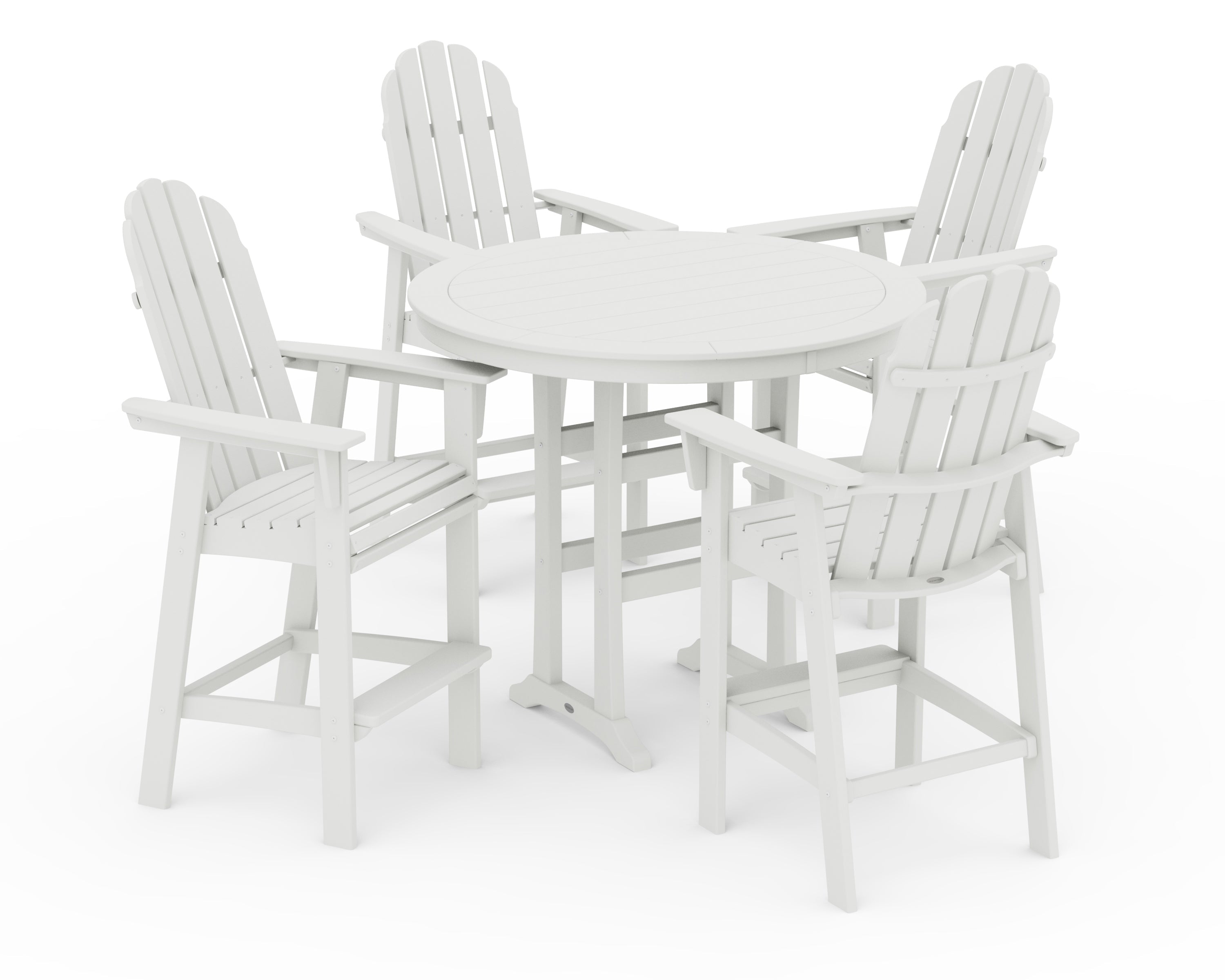 Vineyard Curveback Adirondack 5-Piece Nautical Trestle Bar Set 16
