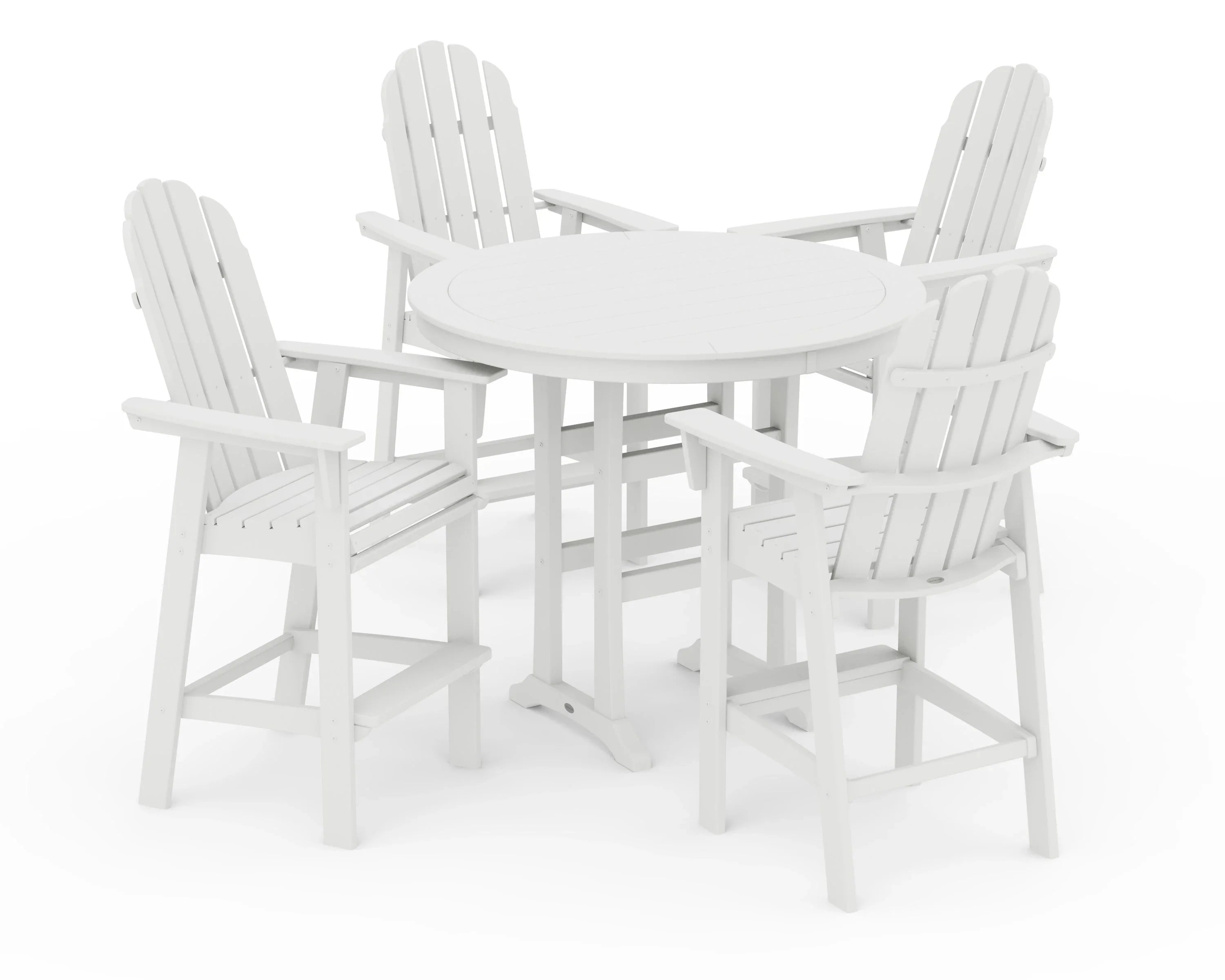 Vineyard Curveback Adirondack 5-Piece Nautical Trestle Bar Set 6