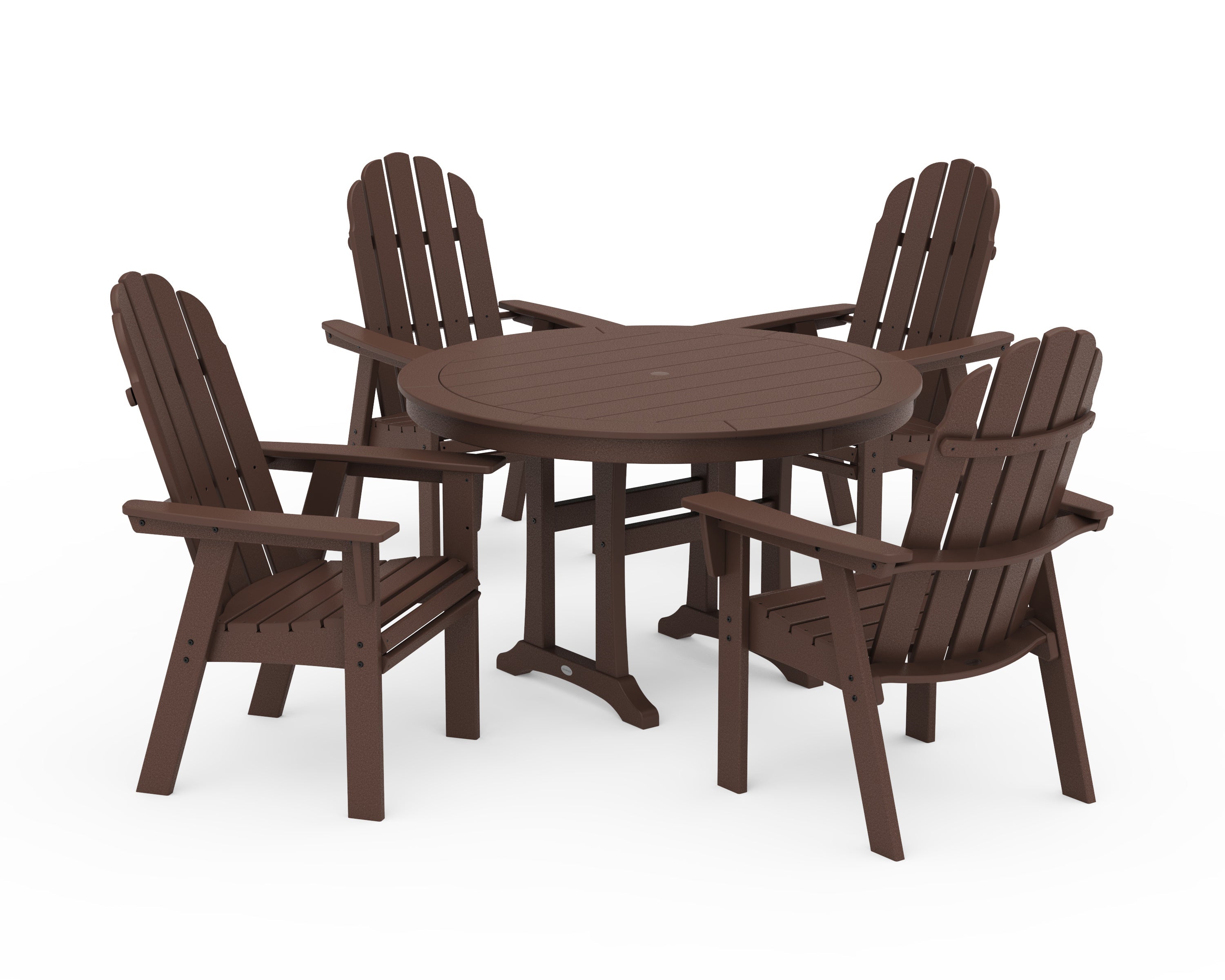 Vineyard Curveback Adirondack 5-Piece Nautical Trestle Dining Set 3