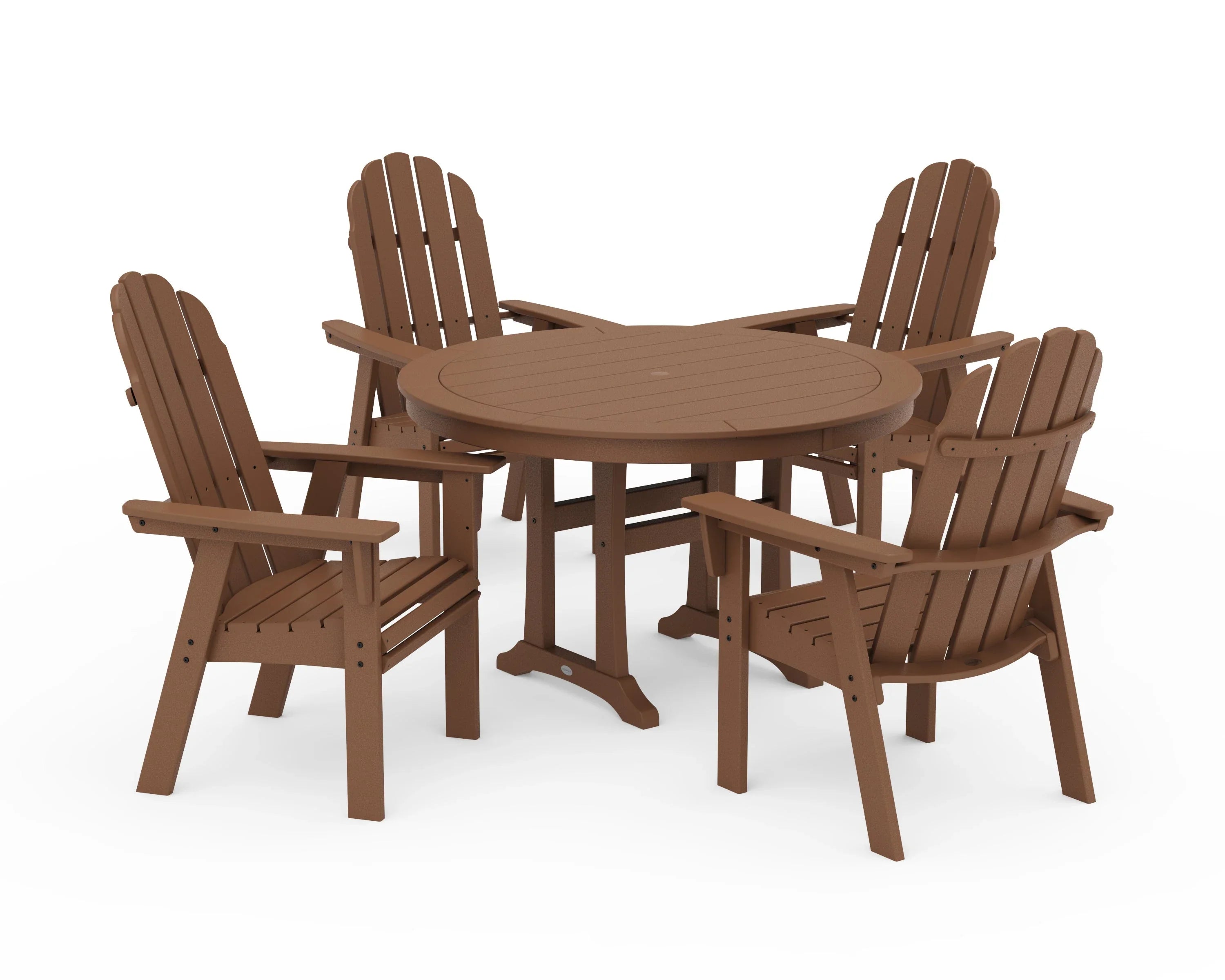 Vineyard Curveback Adirondack 5-Piece Nautical Trestle Dining Set 4