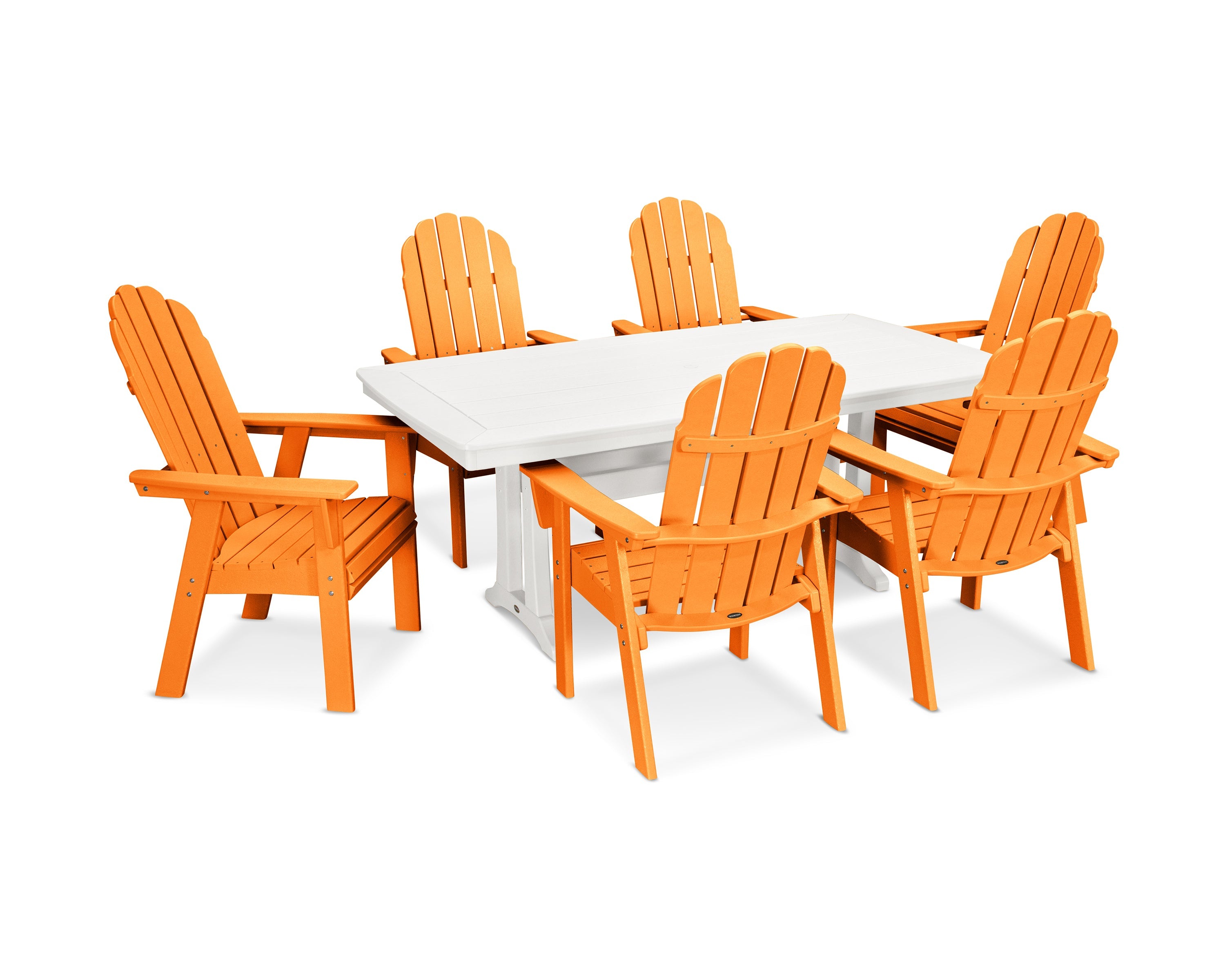 Vineyard Curveback Adirondack 7-Piece Dining Set with Trestle Legs 13