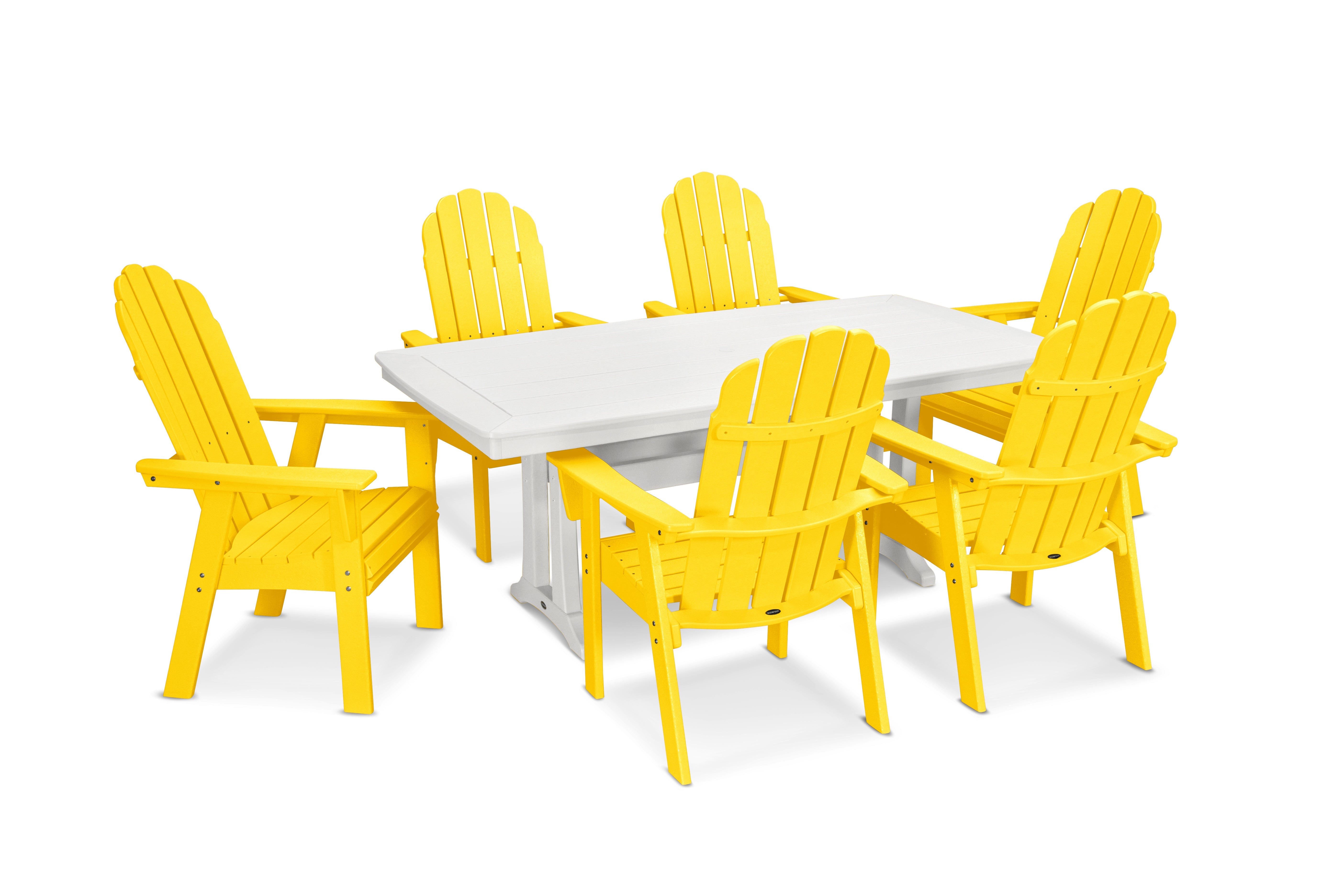 Vineyard Curveback Adirondack 7-Piece Dining Set with Trestle Legs 8