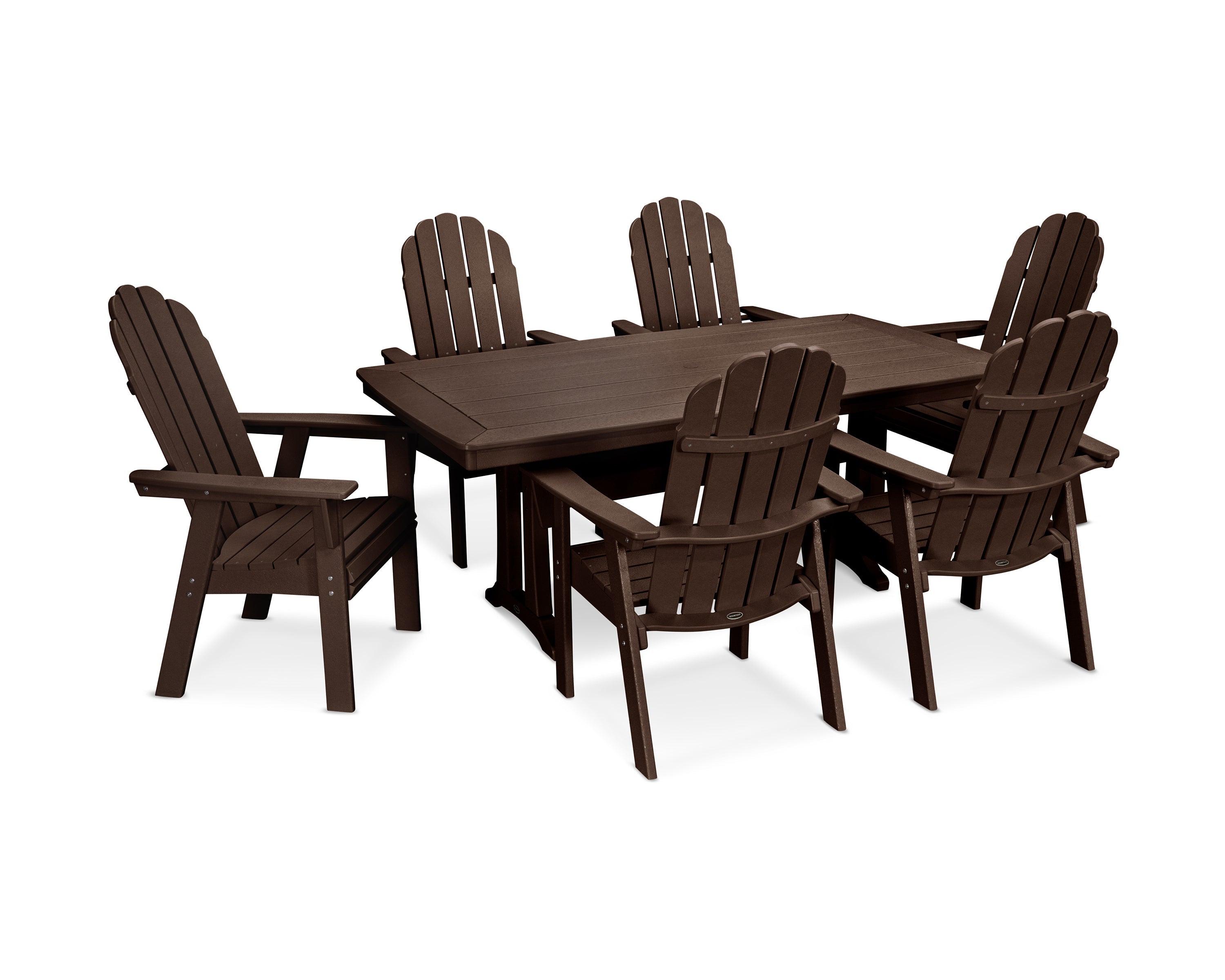 Vineyard Curveback Adirondack 7-Piece Dining Set with Trestle Legs 3
