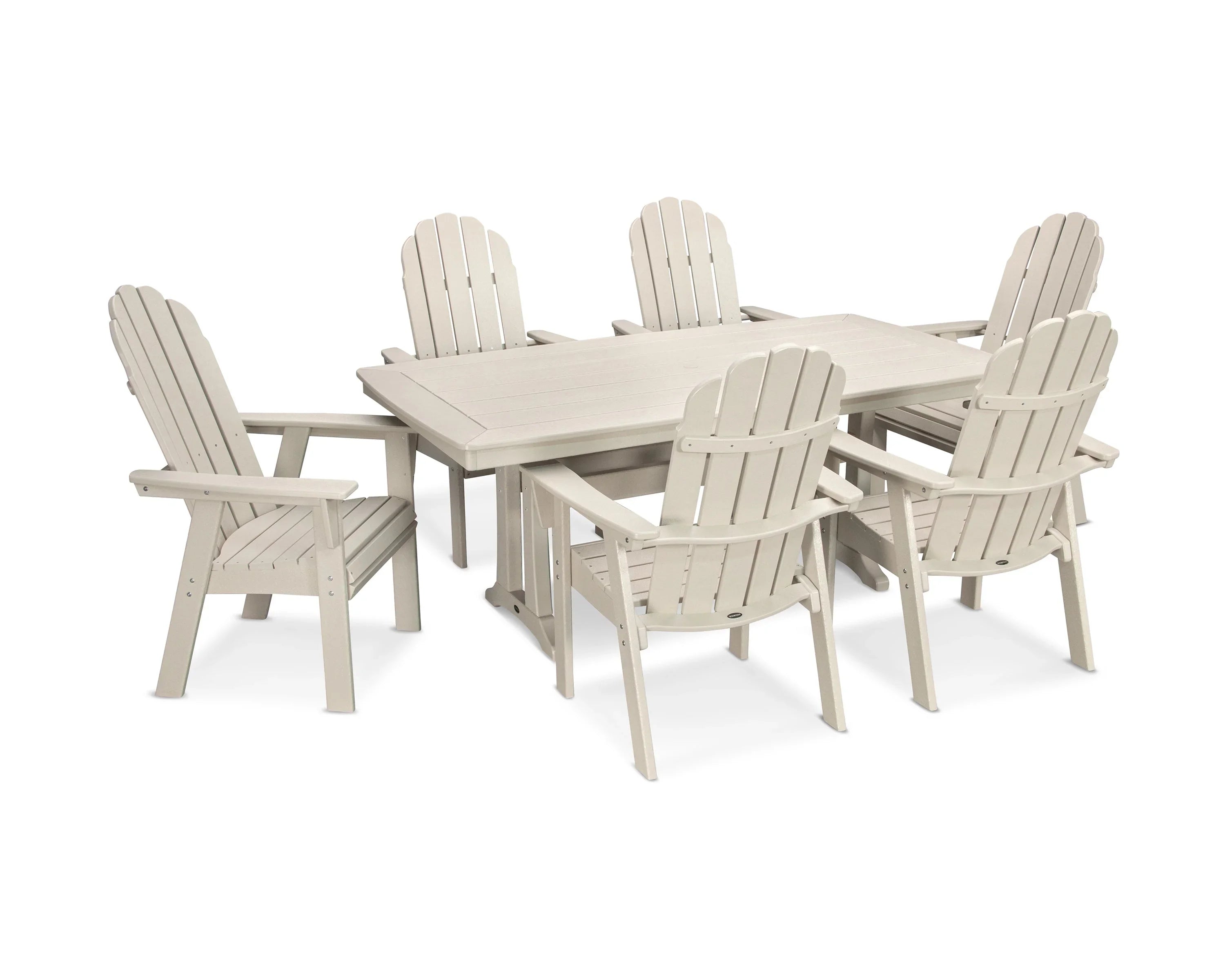 Vineyard Curveback Adirondack 7-Piece Dining Set with Trestle Legs 5
