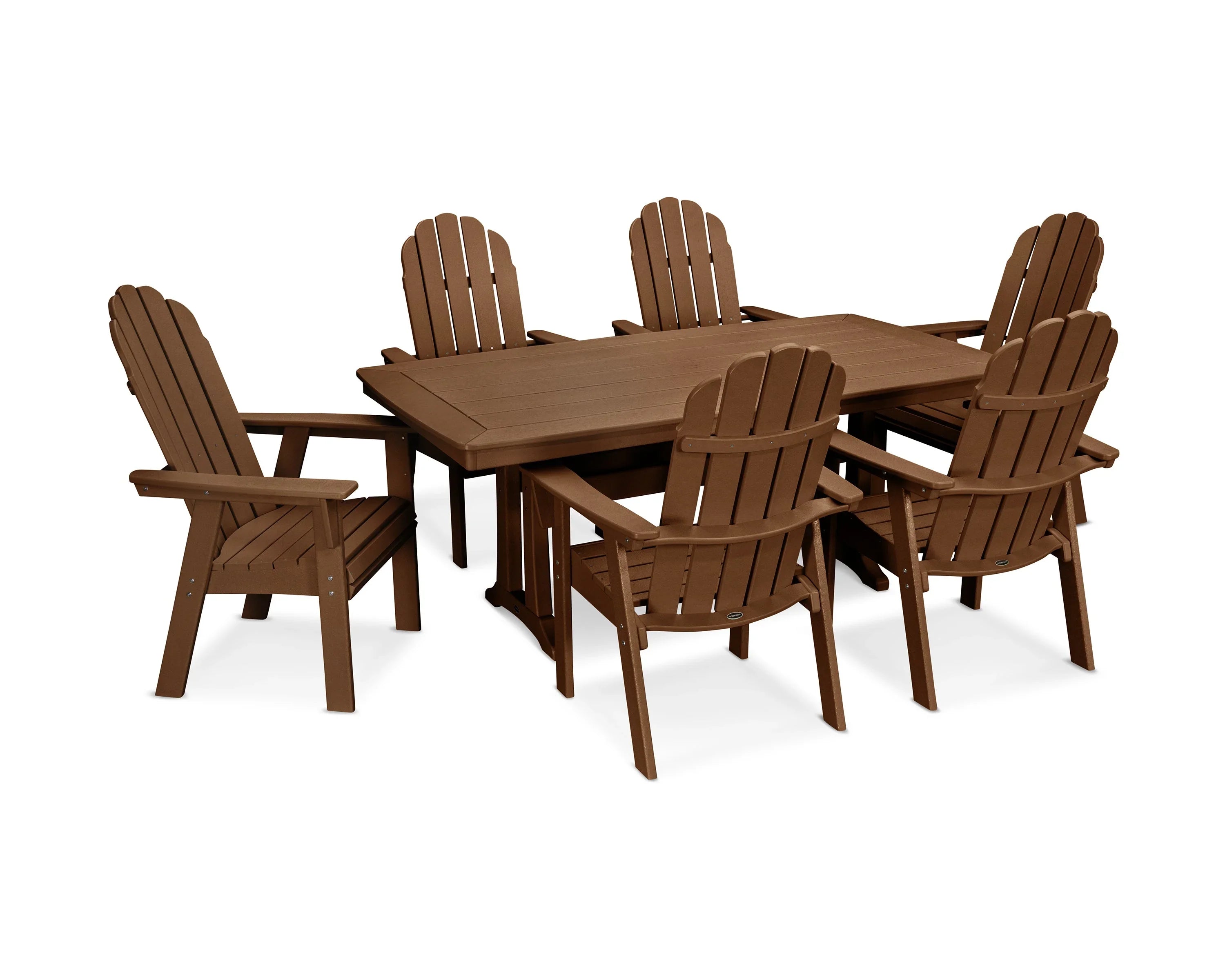 Vineyard Curveback Adirondack 7-Piece Dining Set with Trestle Legs 4