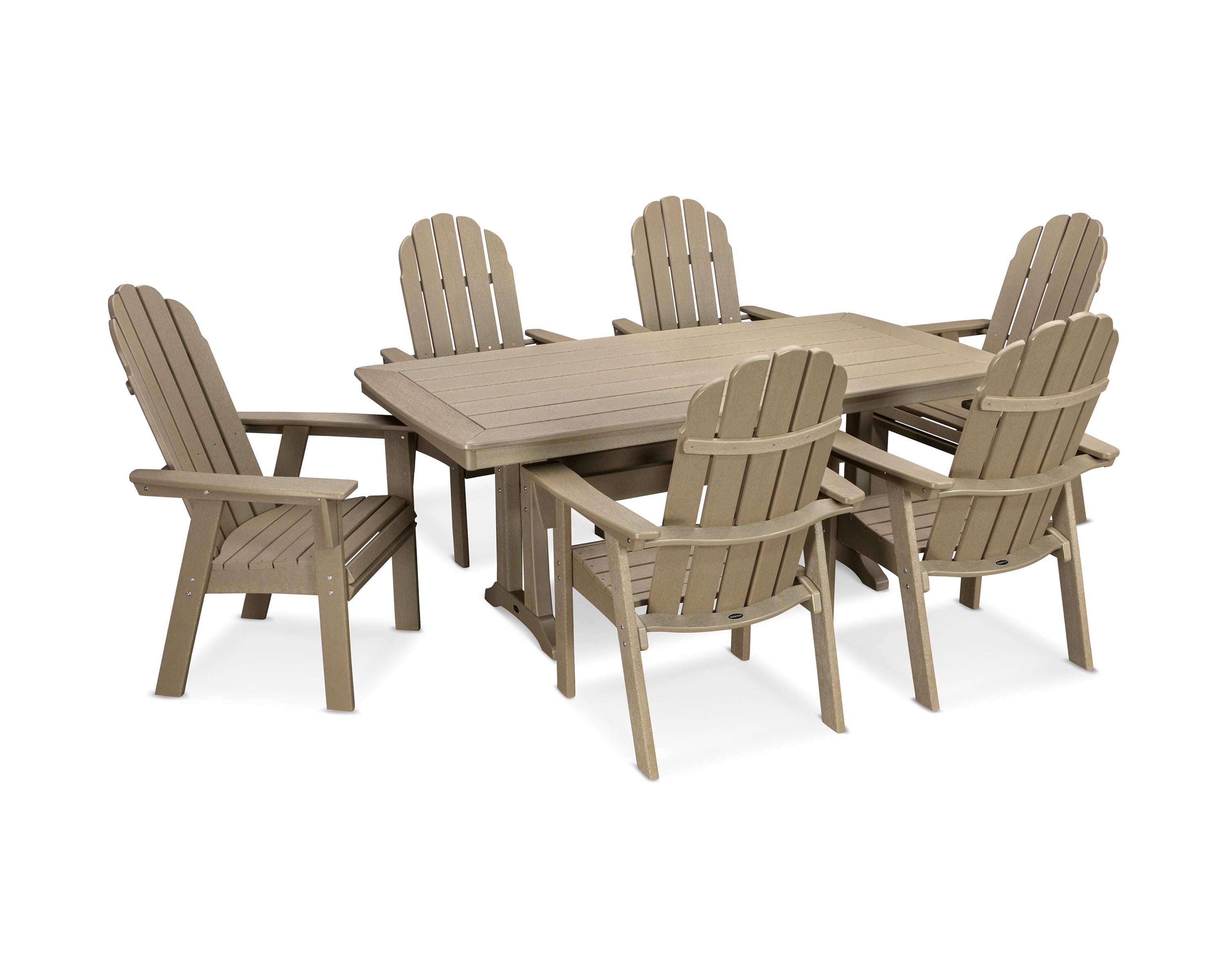 Vineyard Curveback Adirondack 7-Piece Dining Set with Trestle Legs 15