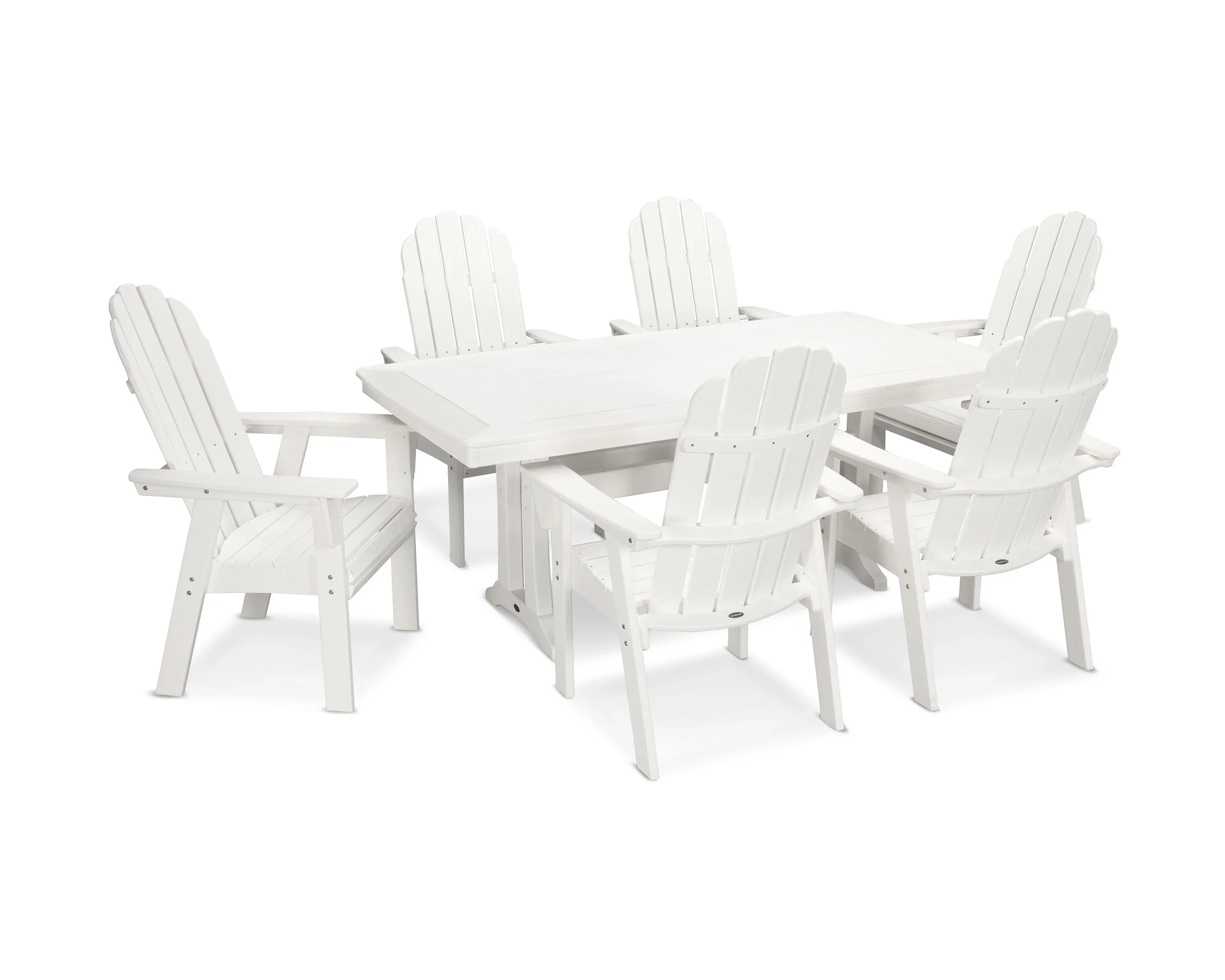 Vineyard Curveback Adirondack 7-Piece Dining Set with Trestle Legs 16