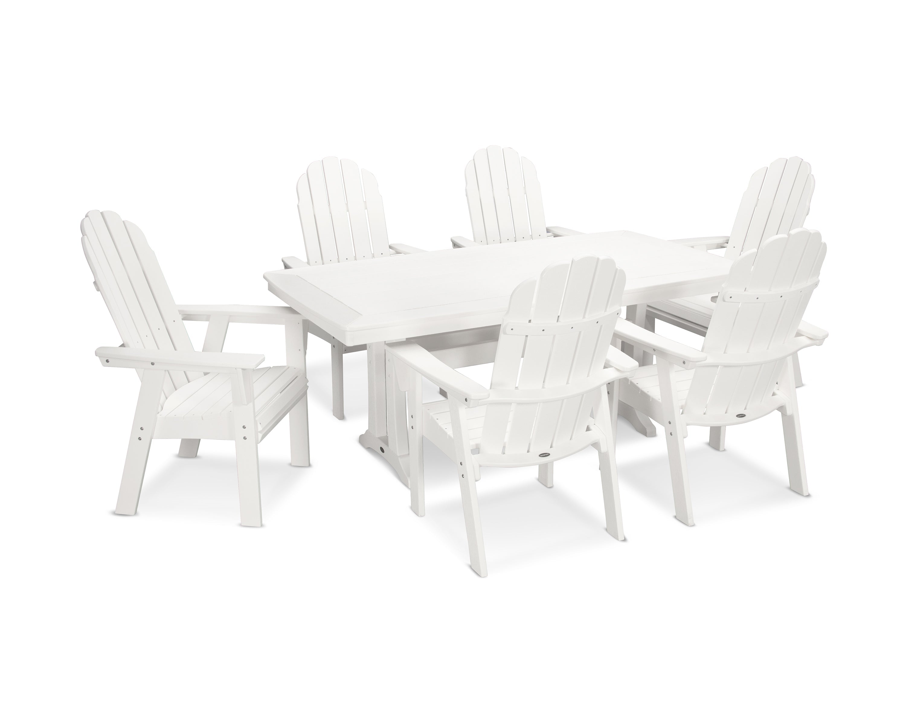 Vineyard Curveback Adirondack 7-Piece Dining Set with Trestle Legs 6