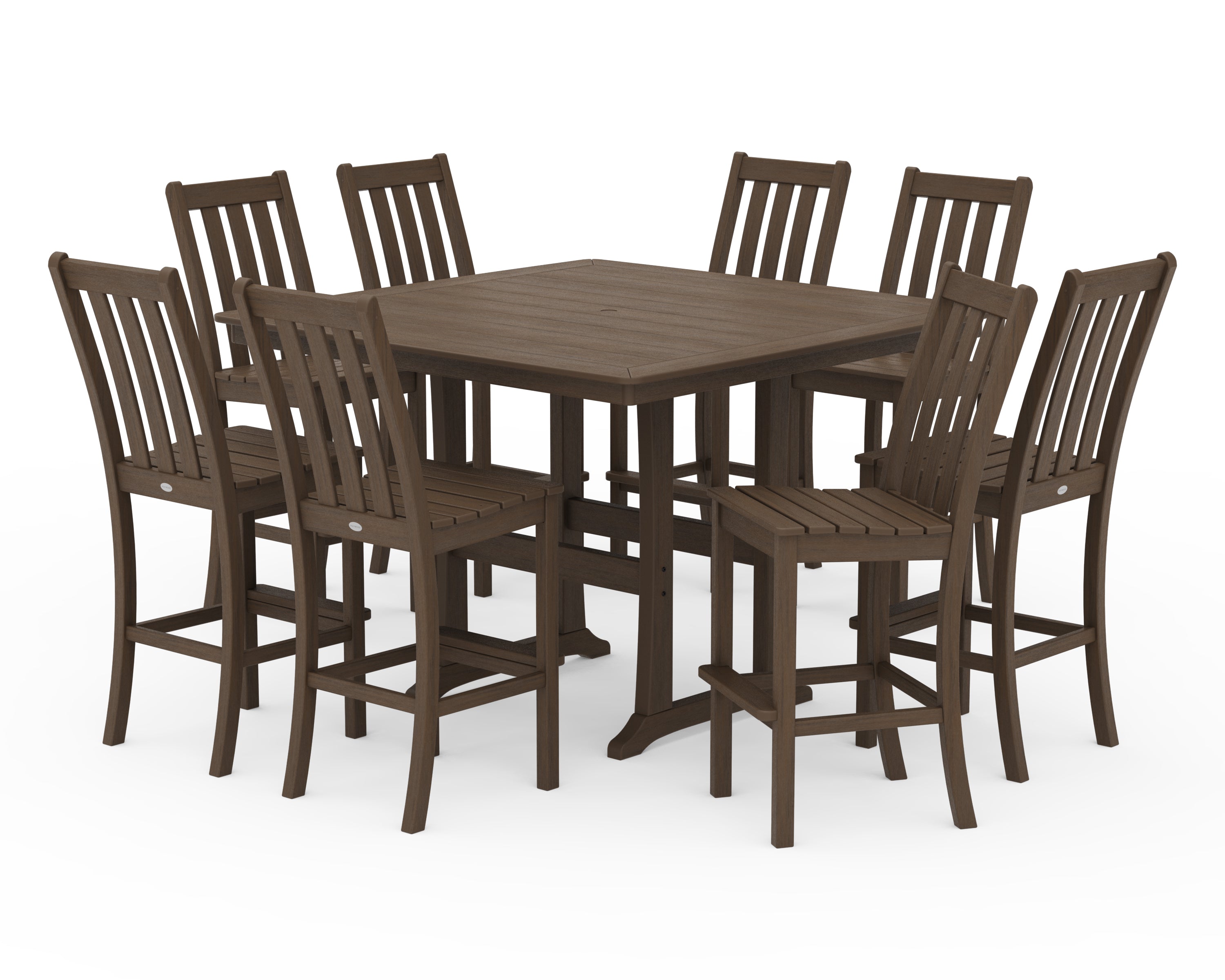Vineyard 9-Piece Nautical Trestle Bar Set