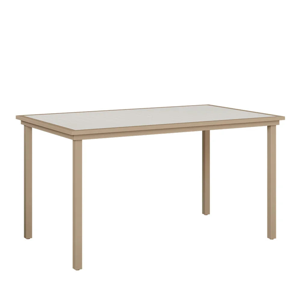 Vida 44" x 73" Poly Rectangular Bar Table with Umbrella Hole