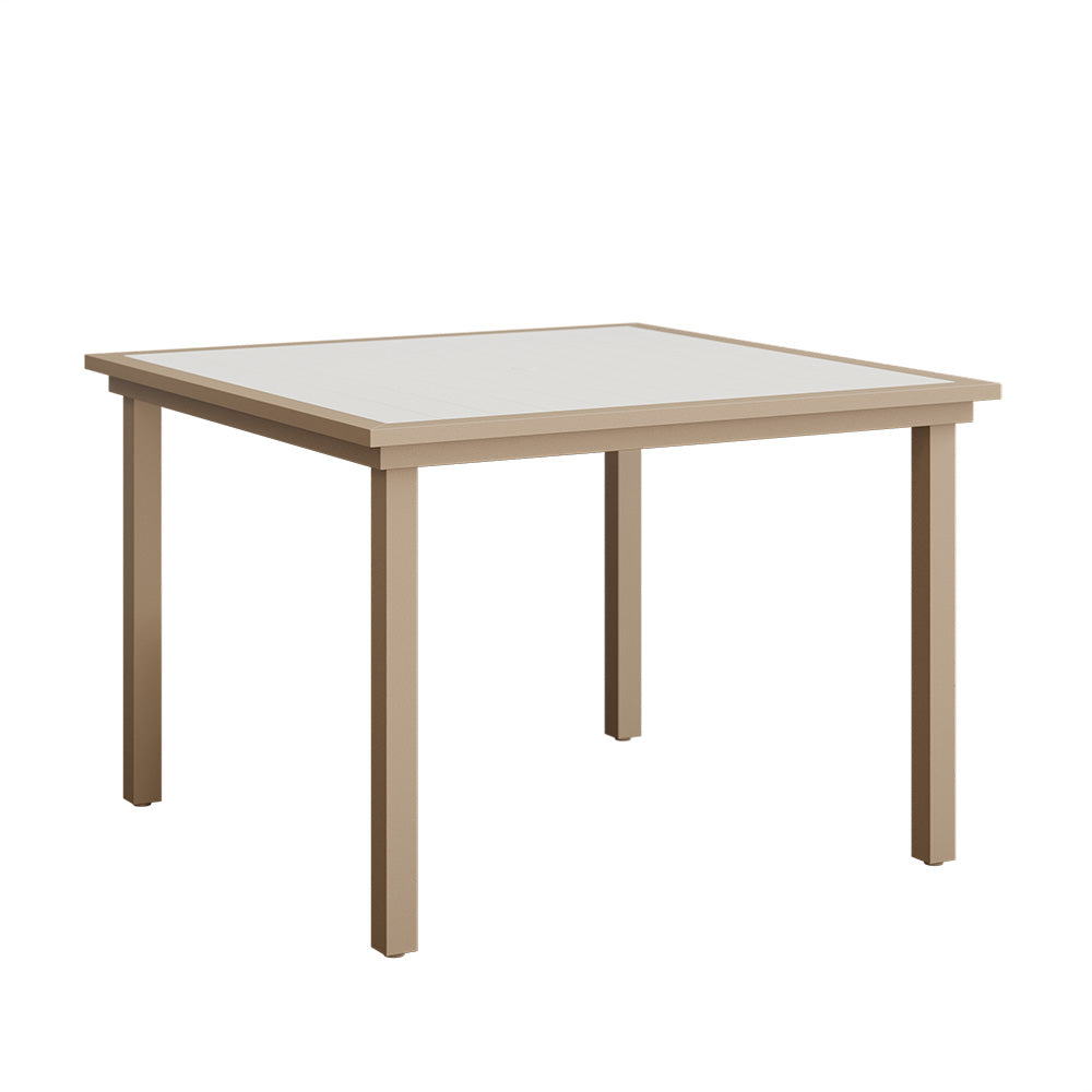 Vida 44" Poly Square Dining Table with Umbrella Hole