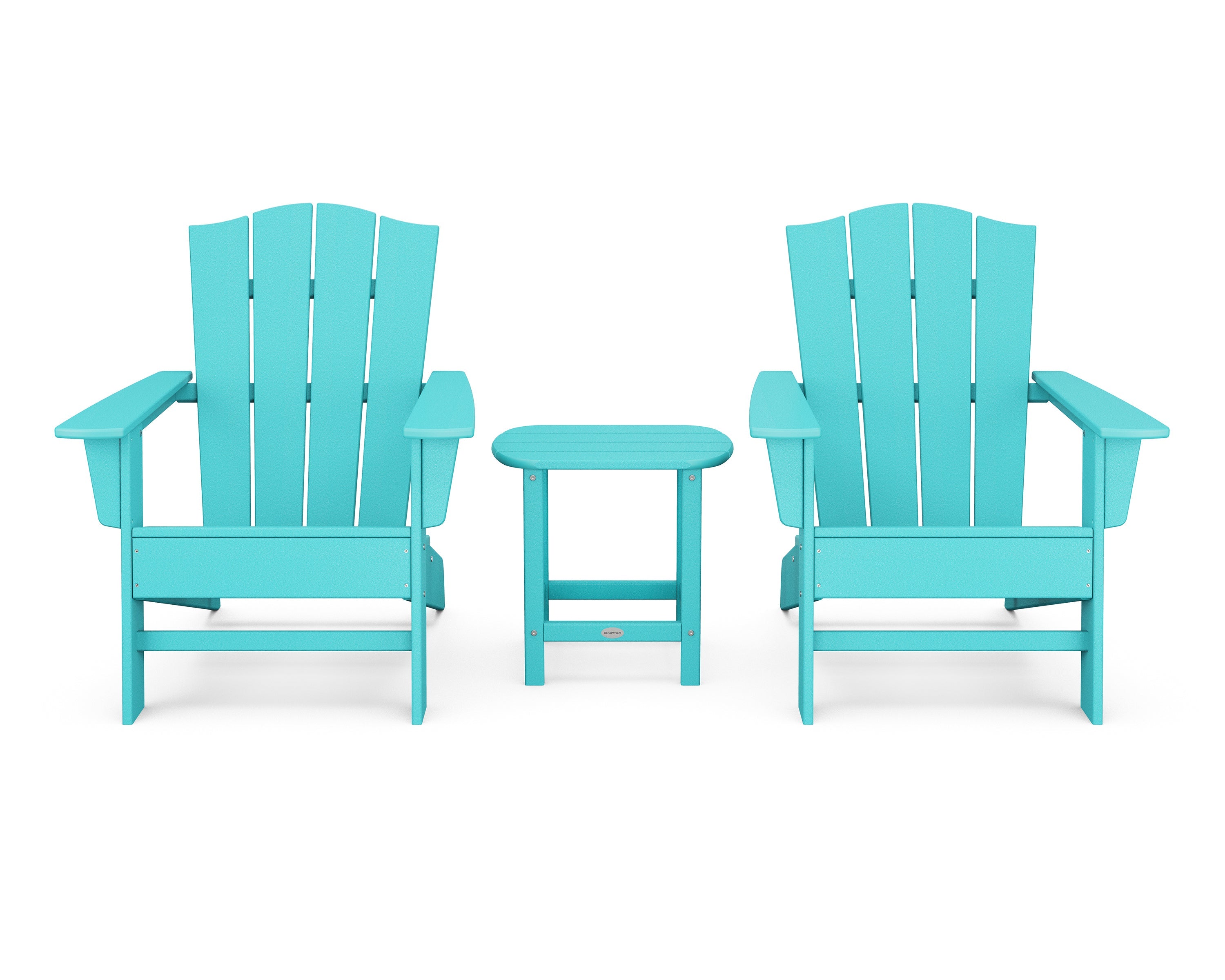 Wave 3-Piece Adirondack Chair Set with The Crest Chairs 7
