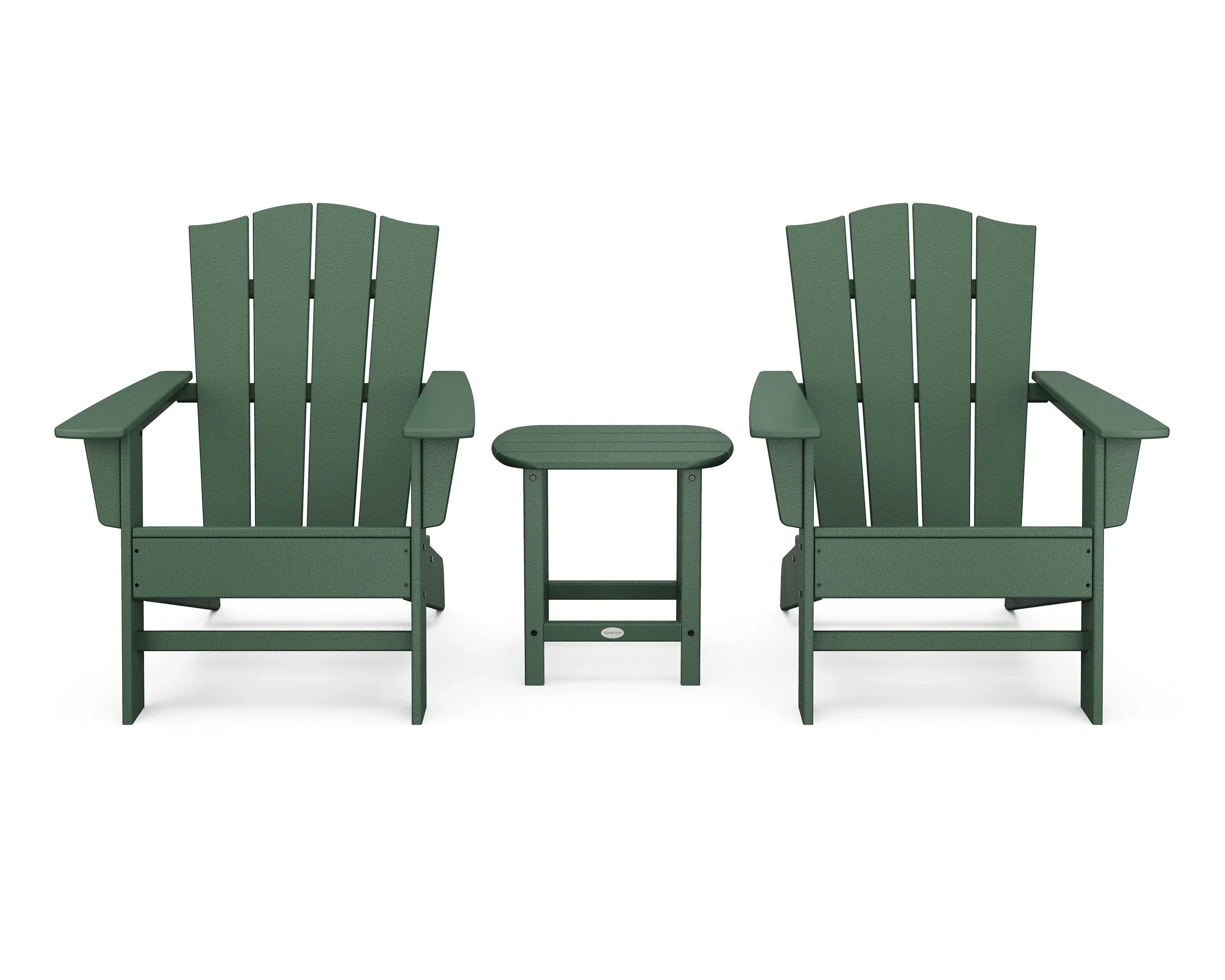 Wave 3-Piece Adirondack Chair Set with The Crest Chairs 2