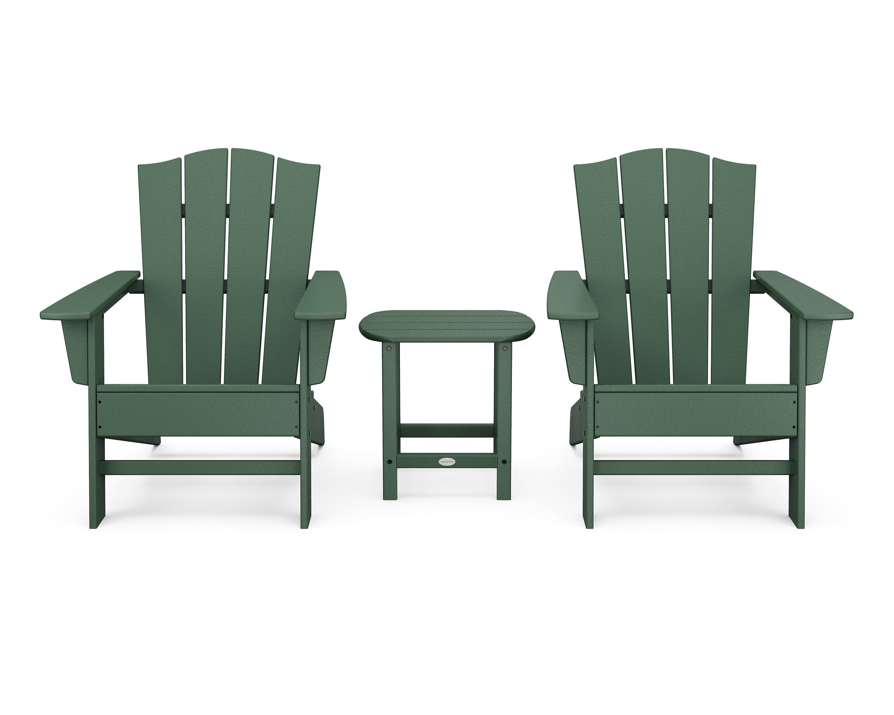 Wave 3-Piece Adirondack Chair Set with The Crest Chairs 2