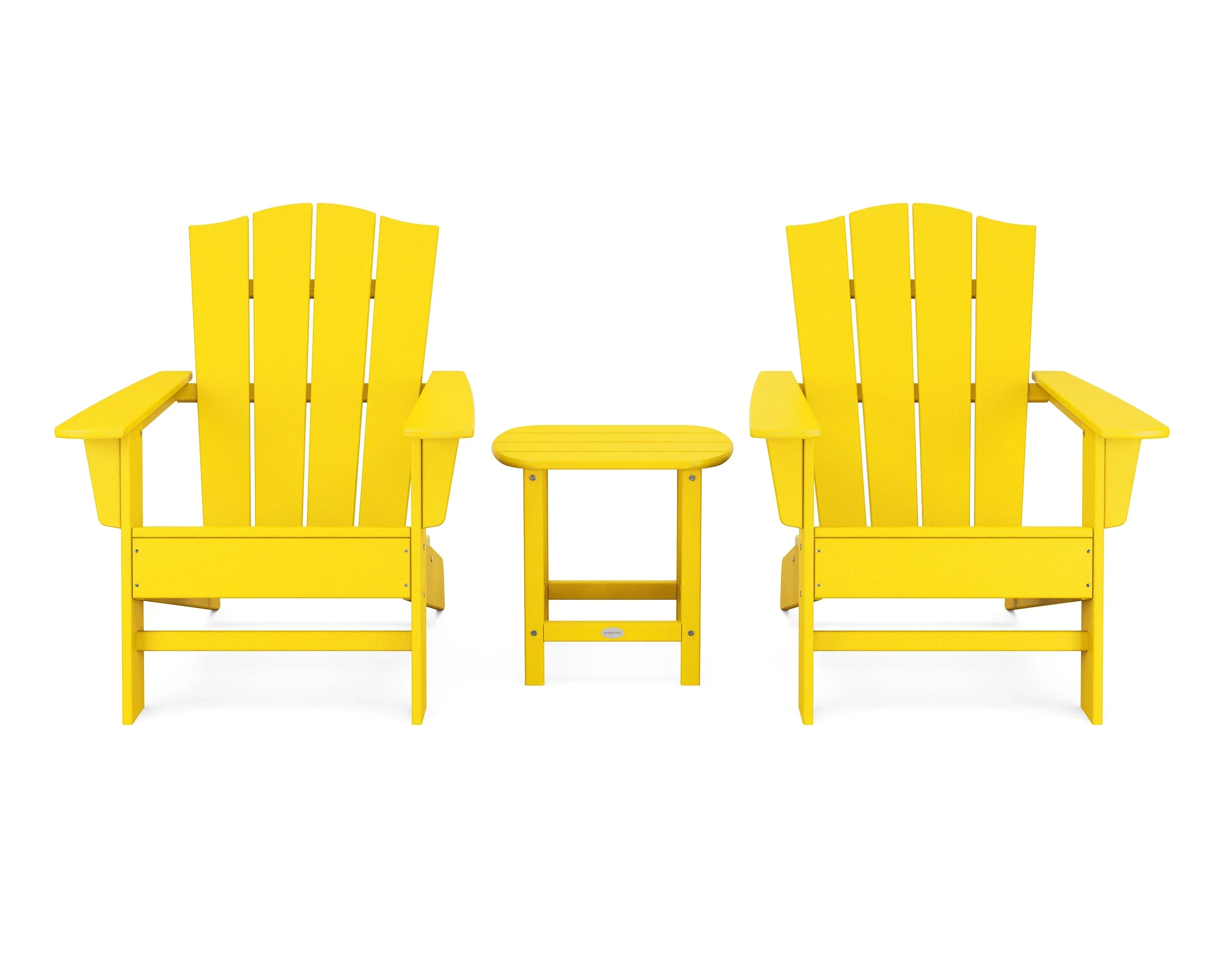 Wave 3-Piece Adirondack Chair Set with The Crest Chairs 8