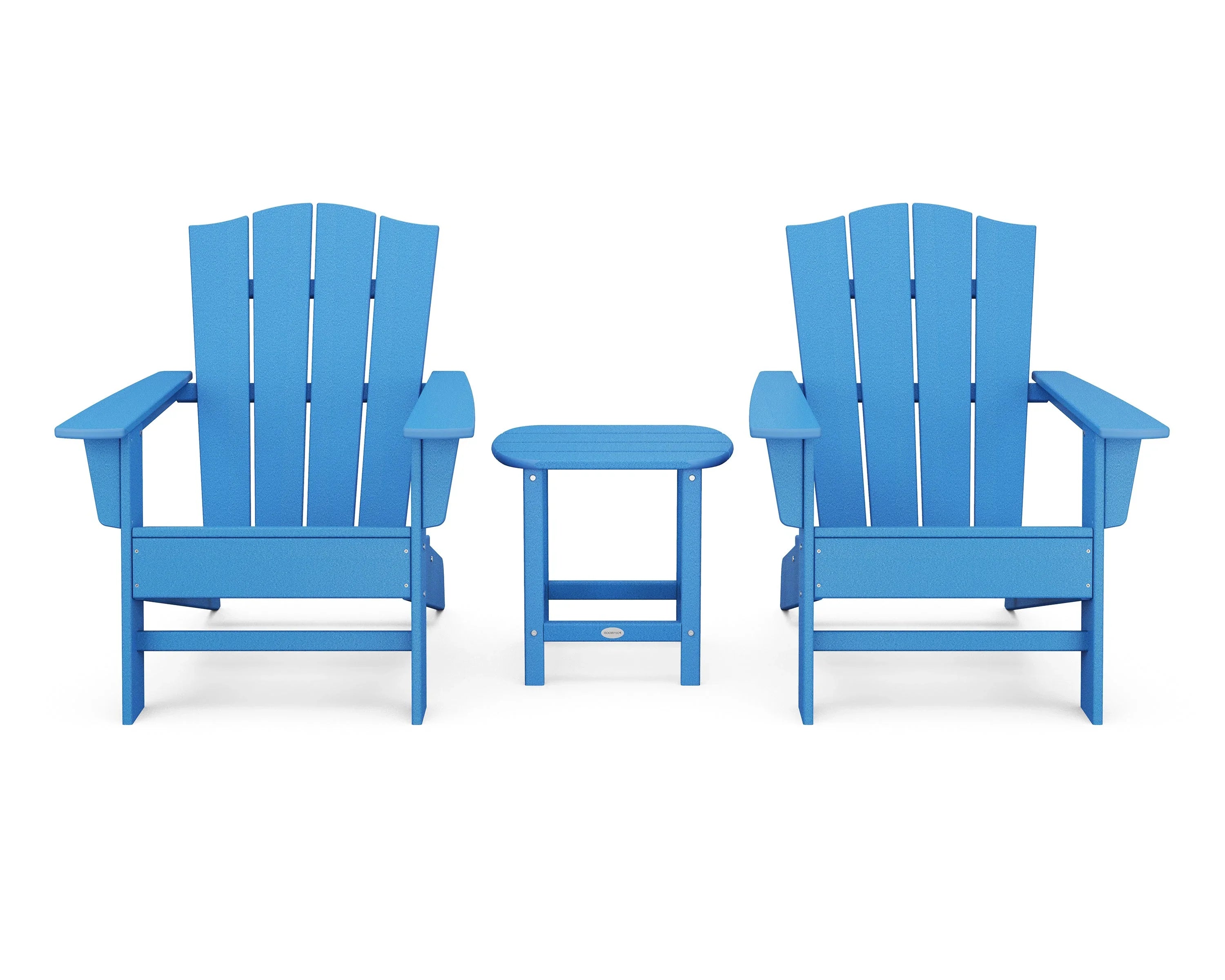 Wave 3-Piece Adirondack Chair Set with The Crest Chairs 11