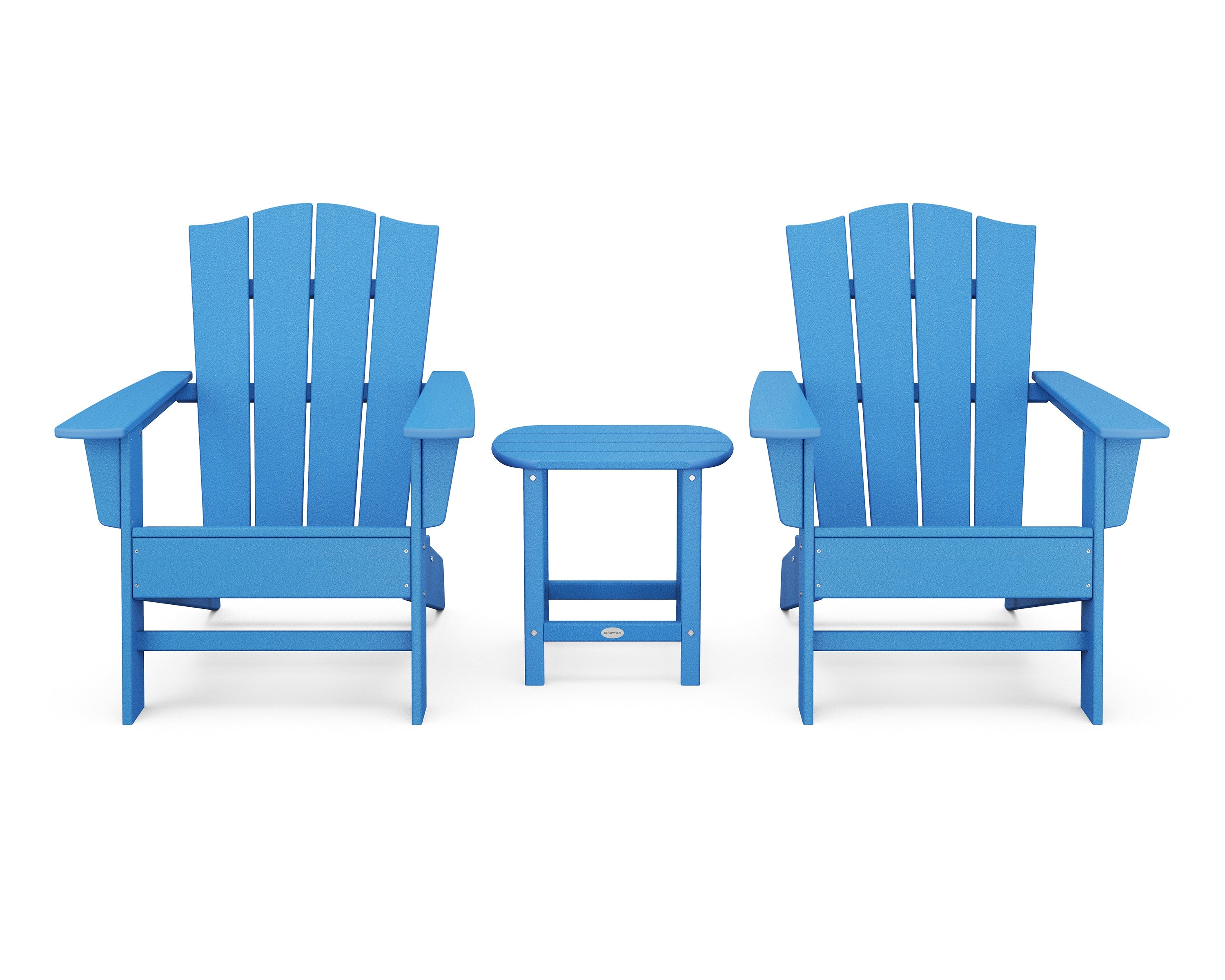 Wave 3-Piece Adirondack Chair Set with The Crest Chairs 11