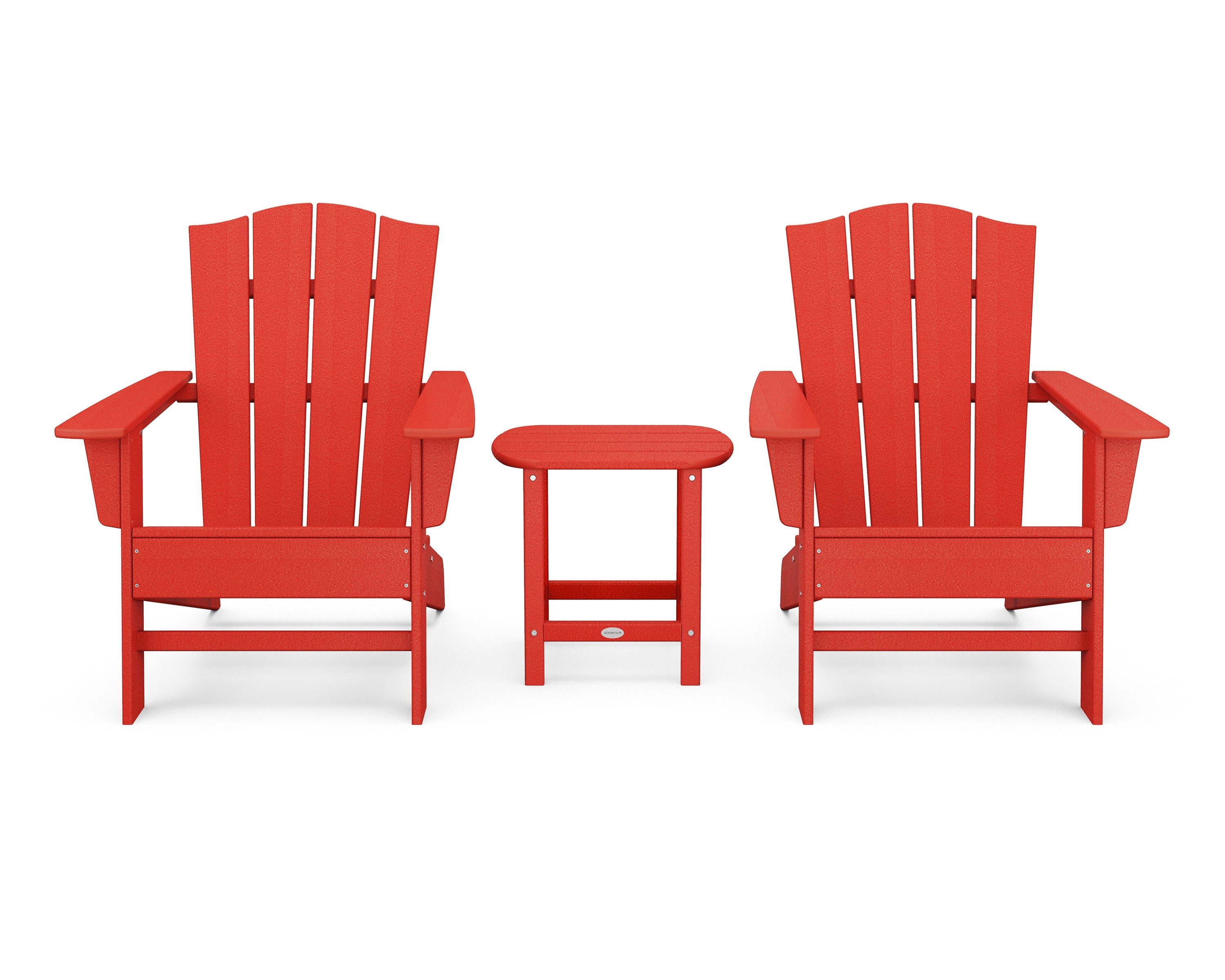 Wave 3-Piece Adirondack Chair Set with The Crest Chairs 12