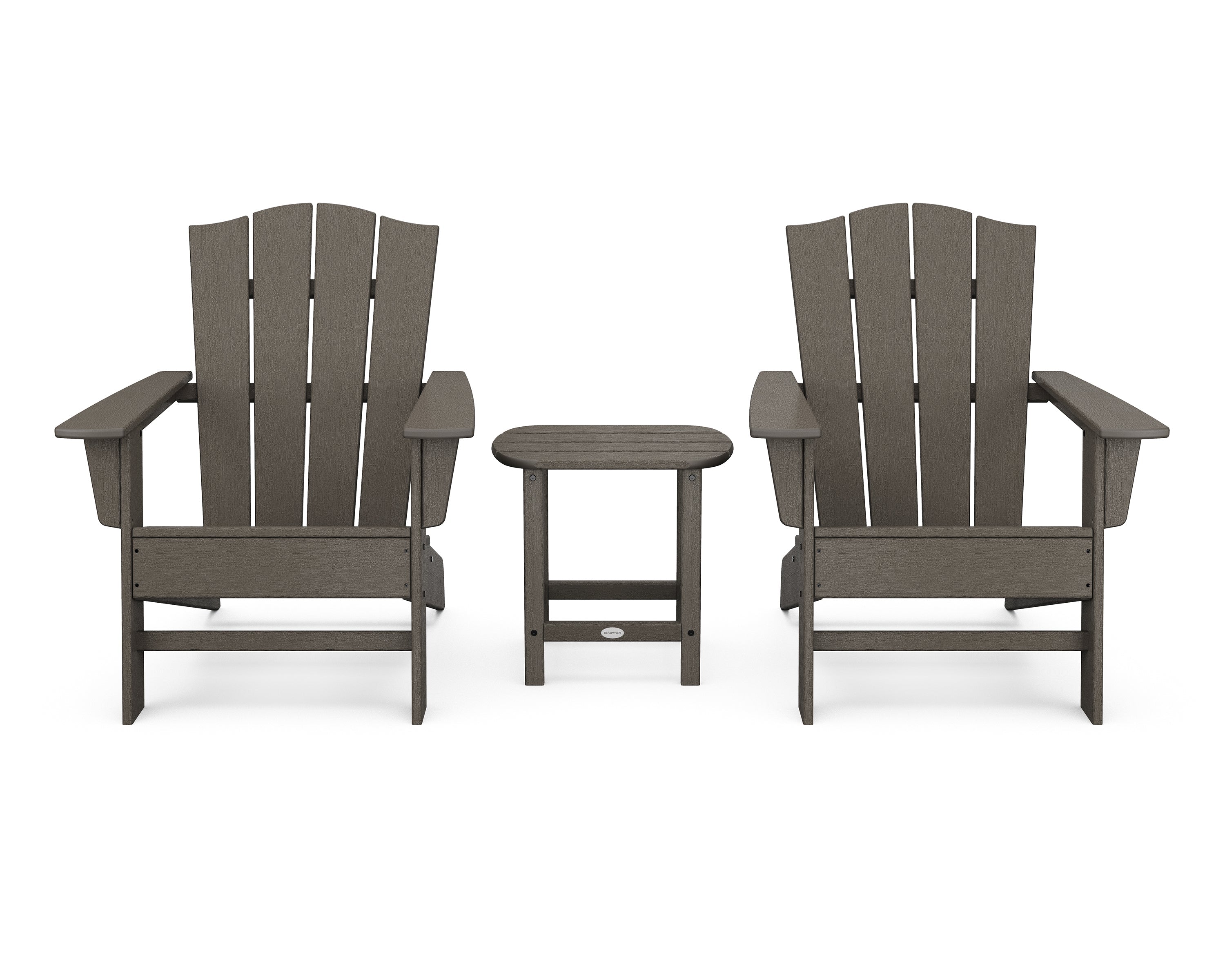 Wave 3-Piece Adirondack Chair Set with The Crest Chairs 14