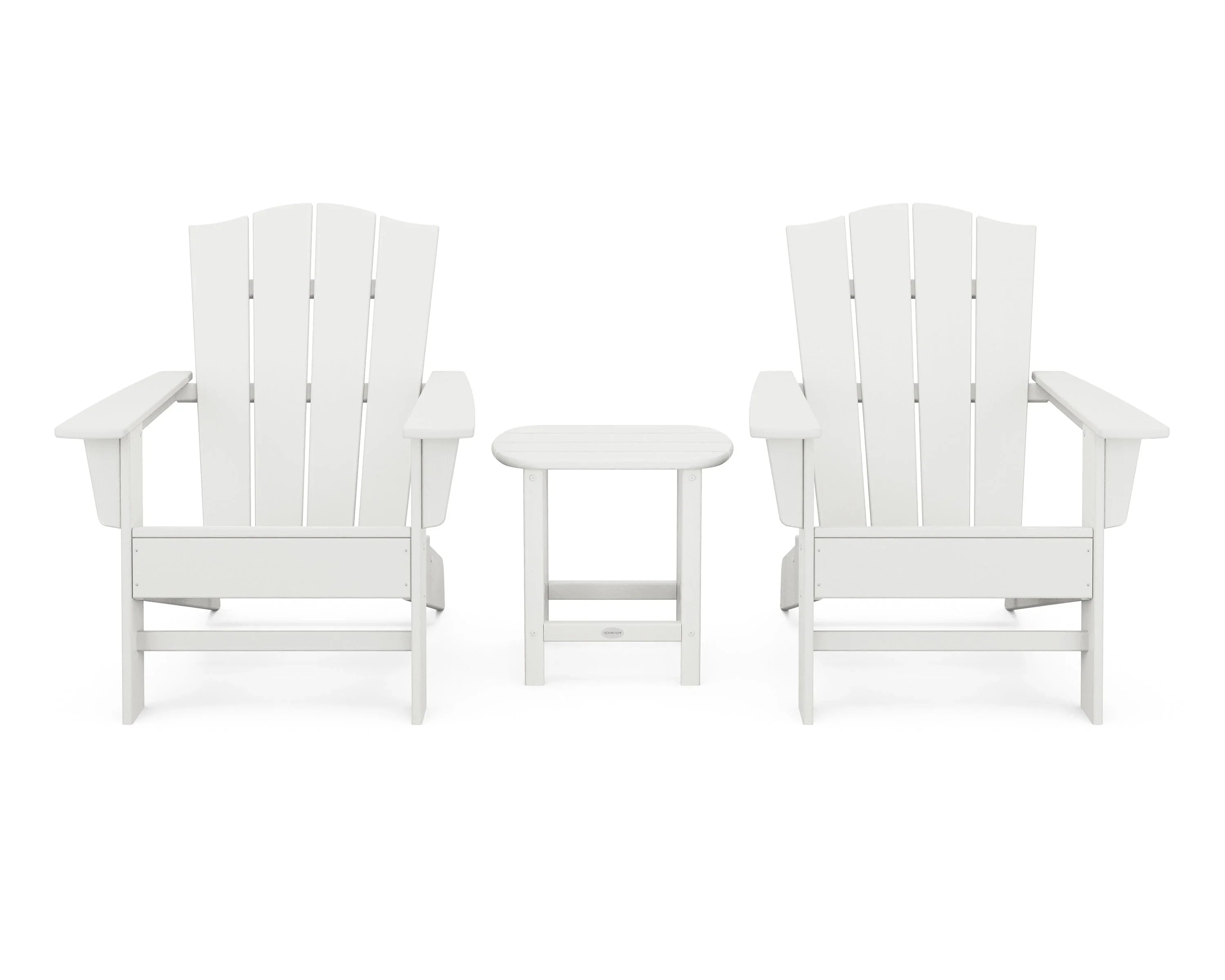 Wave 3-Piece Adirondack Chair Set with The Crest Chairs 16